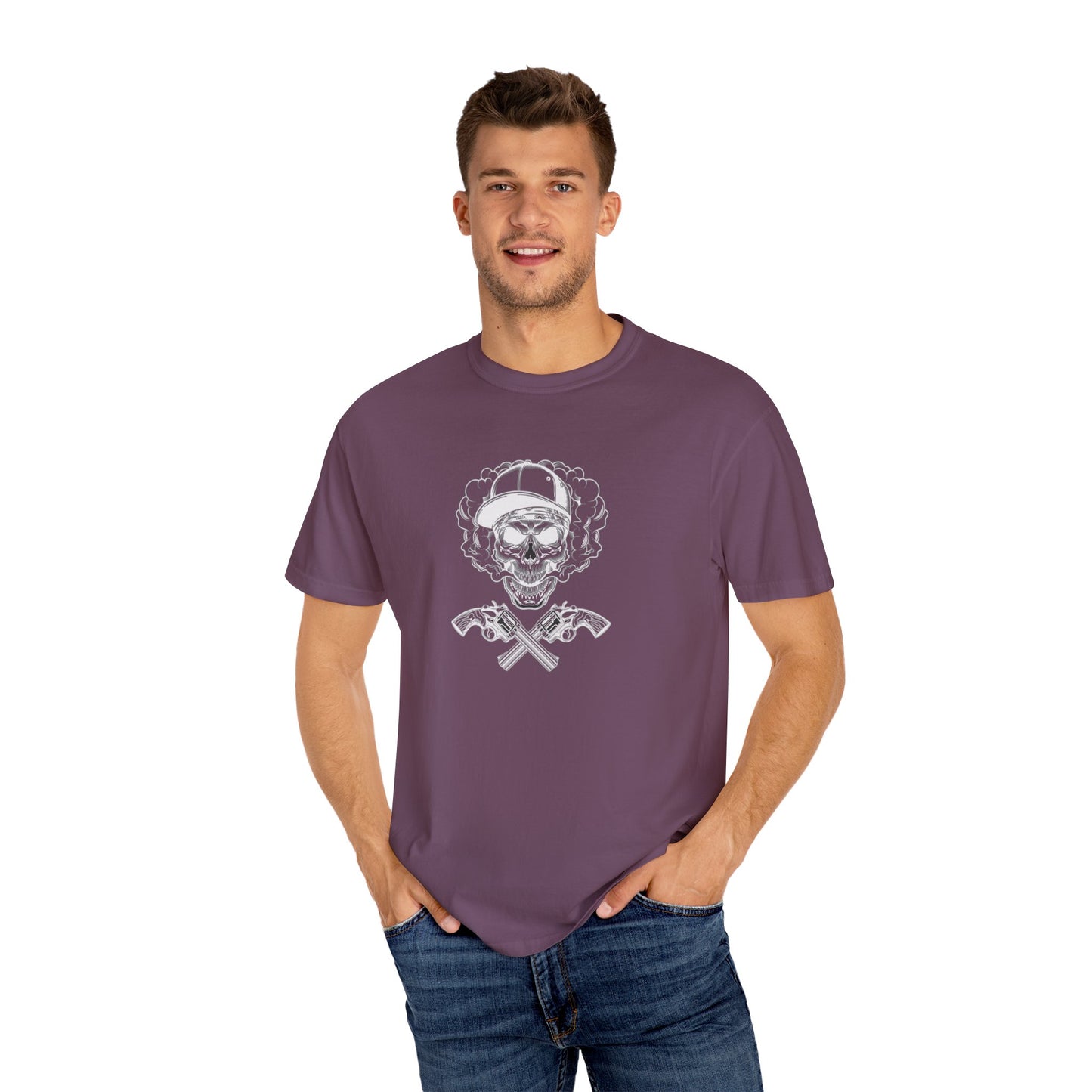 Unisex Cotton Tee Shirt with Skull