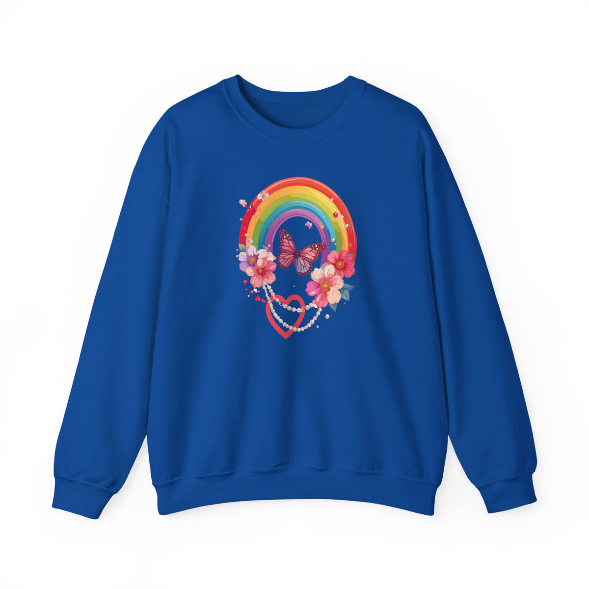 Rainbow Heart Sweatshirt, Floral Heart Sweatshirt, Floral Love Sweatshirt, Valentine's Day Sweatshirt, Rainbow Heart Floral Sweatshirt 106