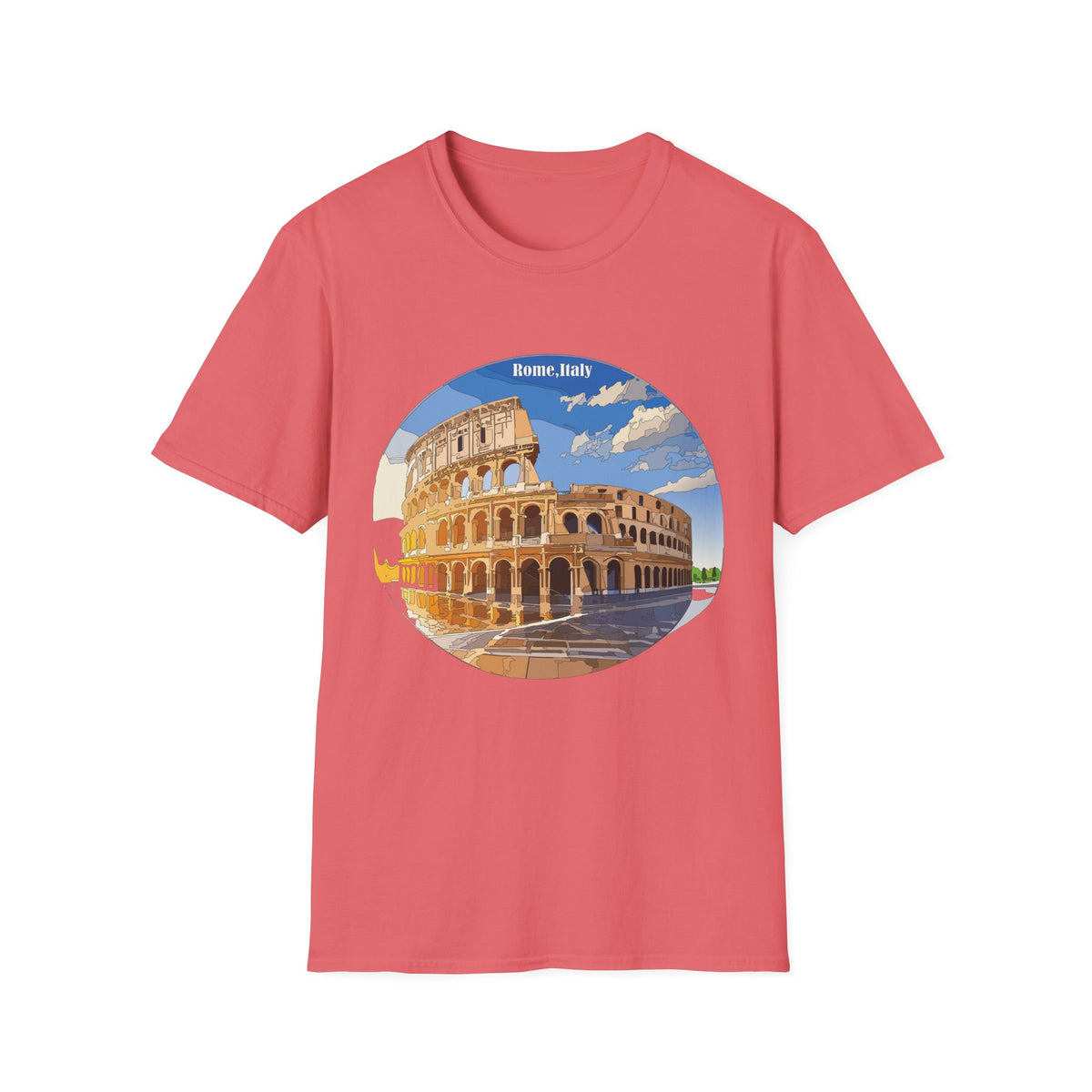 Colosseum Rome Illustration T-Shirt | Rome Italy Travel Souvenir