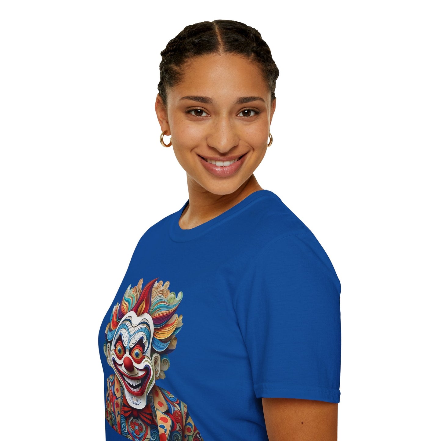 Graphic Clown Themed Unisex Softstyle Tee Funny Man Circus Scary Man Gildan 64000