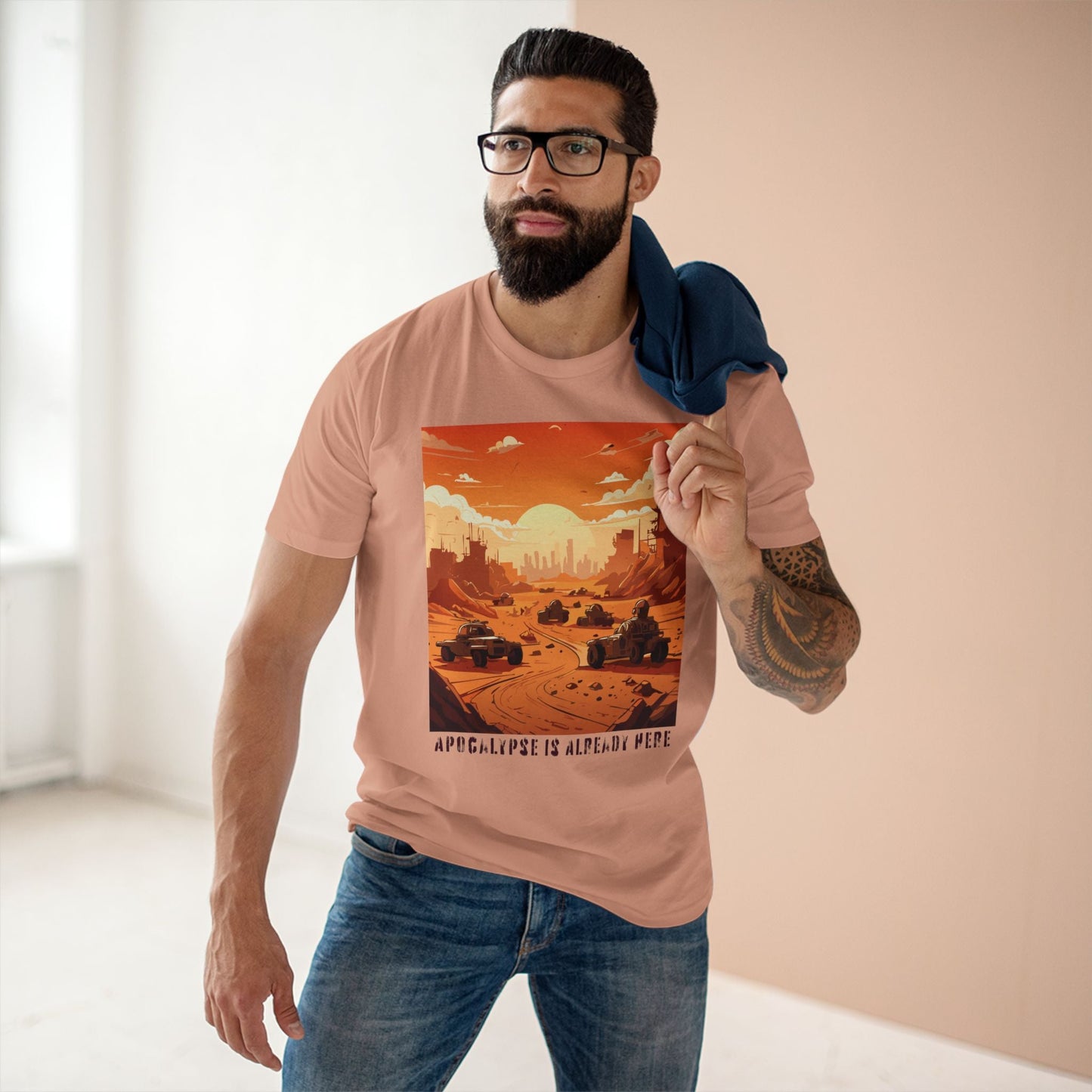 Retro2Nova Cataclysm Doomsday Unisex Premium Cotton Tee With Original Art Design