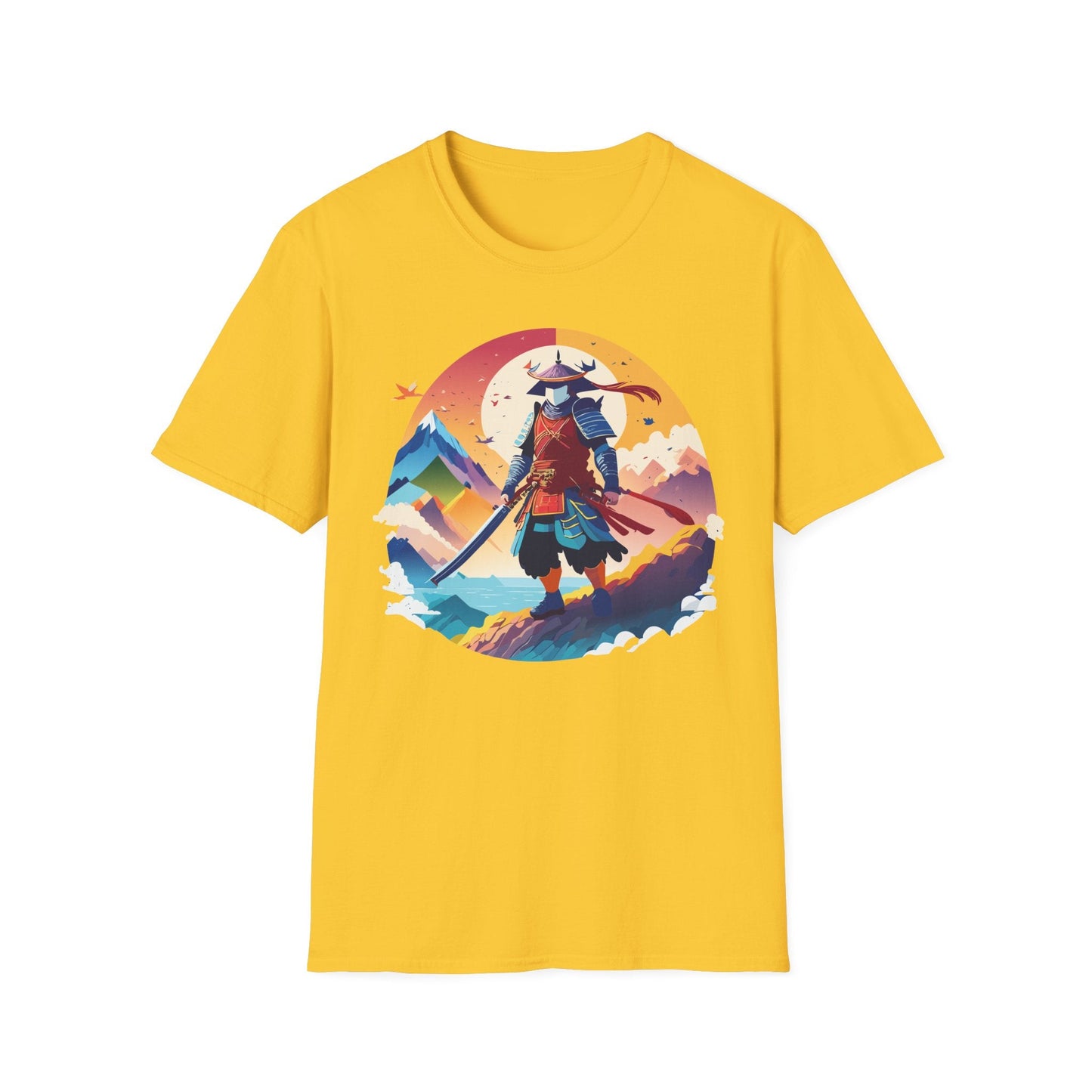 Samurai T Shirt Unisex Softstyle Gildan 64000 100 Percent Ring Spun Cotton Tee For Everyday Wear