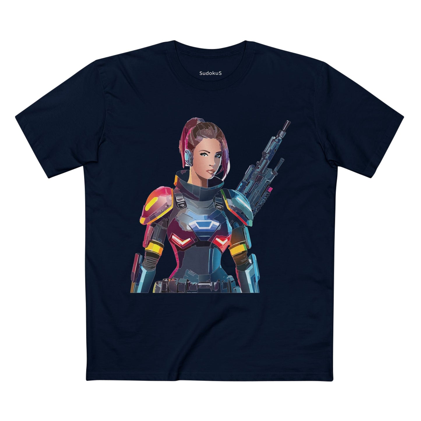 Army-woman Graphic Unisex 100 Cotton Staple Tee 22