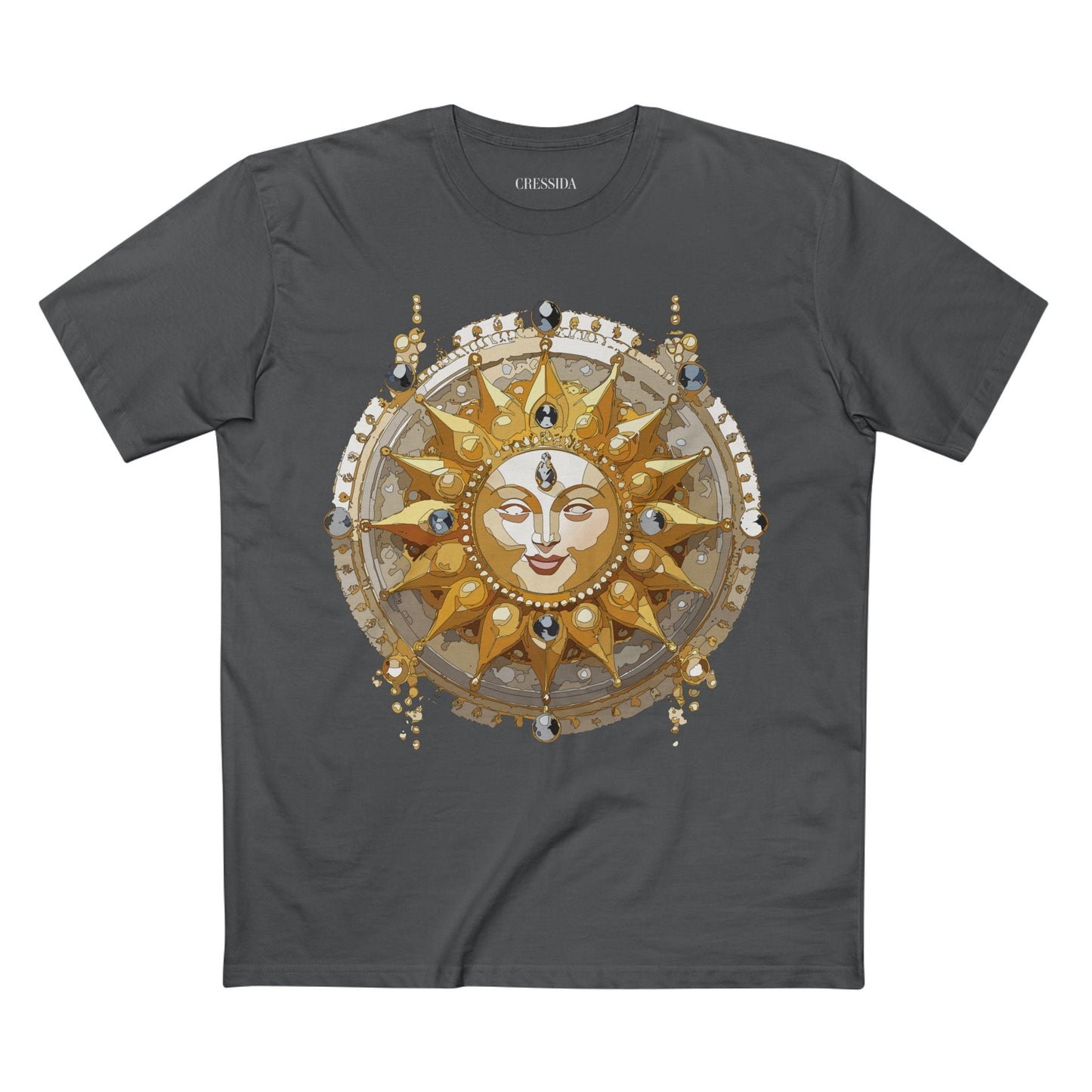 Gold Sun Graphic Unisex 100 Cotton T-Shirt with Golden Art Design 9