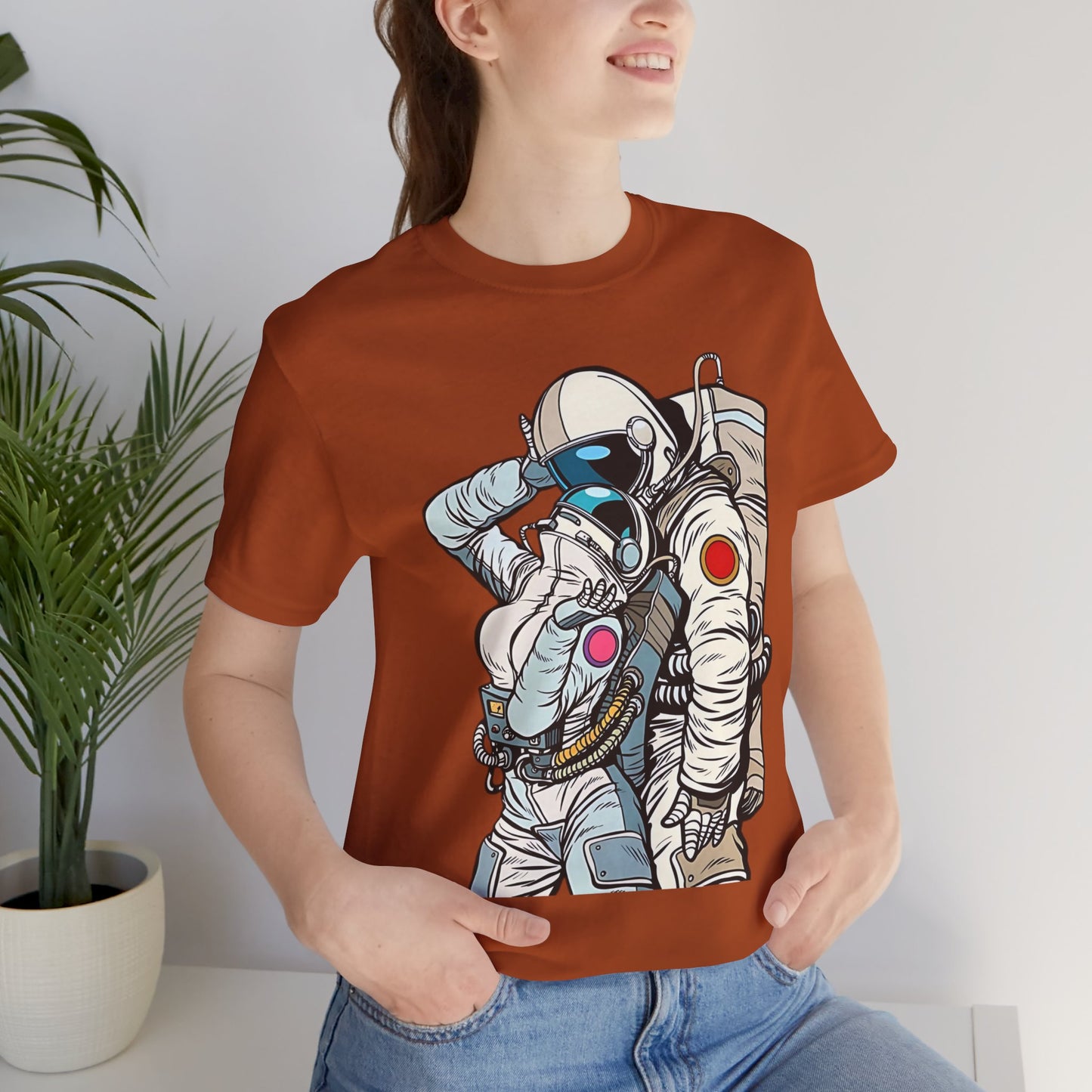 Unisex Astronaut T-shirt, Space Lovers Tee, Cosmic Top, Astronaut Graphic Tee, Cosmos Graphic T-Shirt, Love Shirt Art T-Shirt