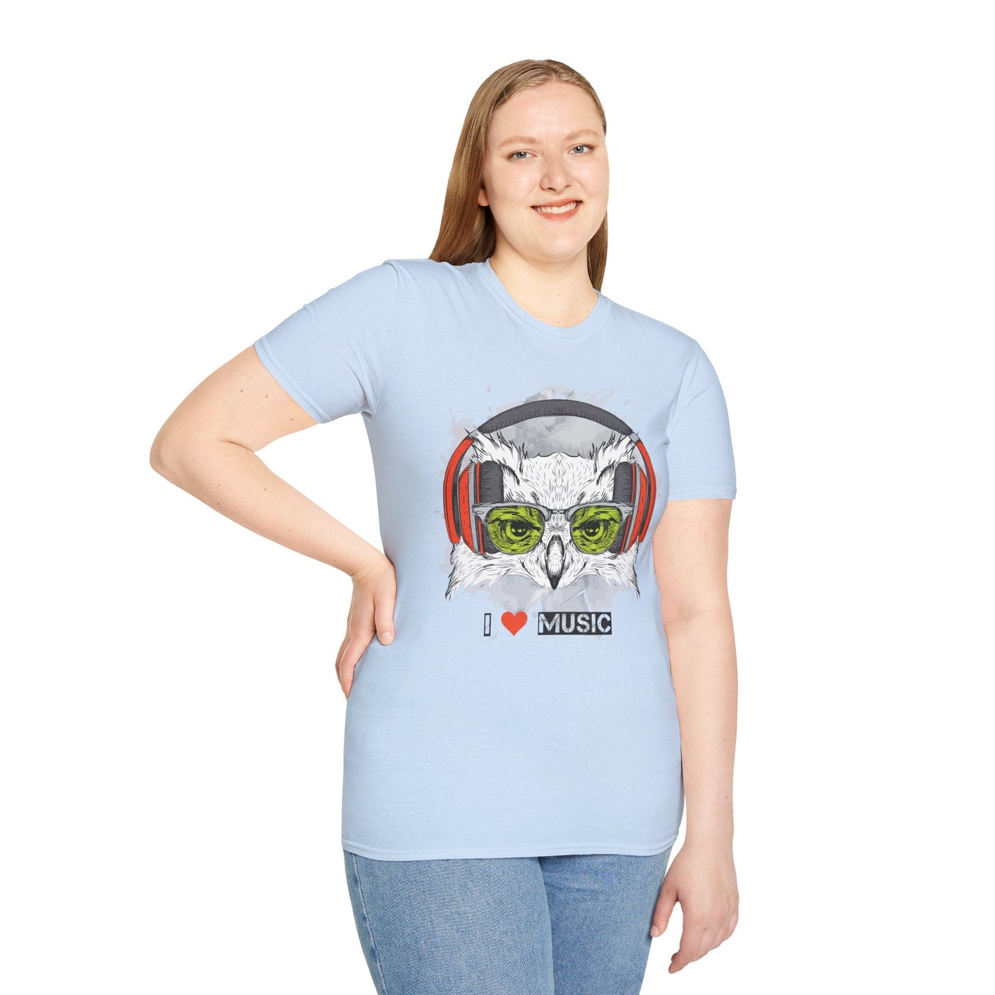 I Love Music Animals Shirt Unisex Tee With Headphones Graphic Design For Music Lovers