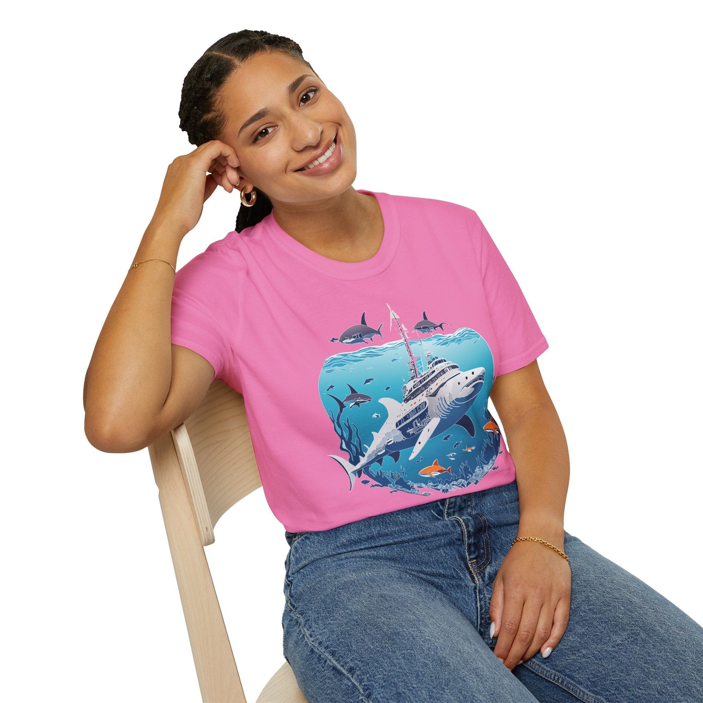 Ocean Tee Shirt Unisex Softstyle 64000 Ring Spun Cotton Art Design Tee For Everyday Comfort