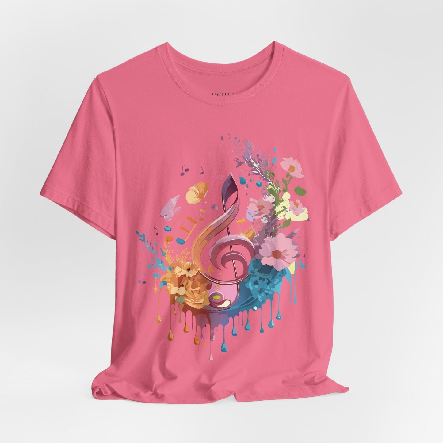 Music Graphic Unisex 100 Cotton Vintage Art with Musical Elements Tee 115