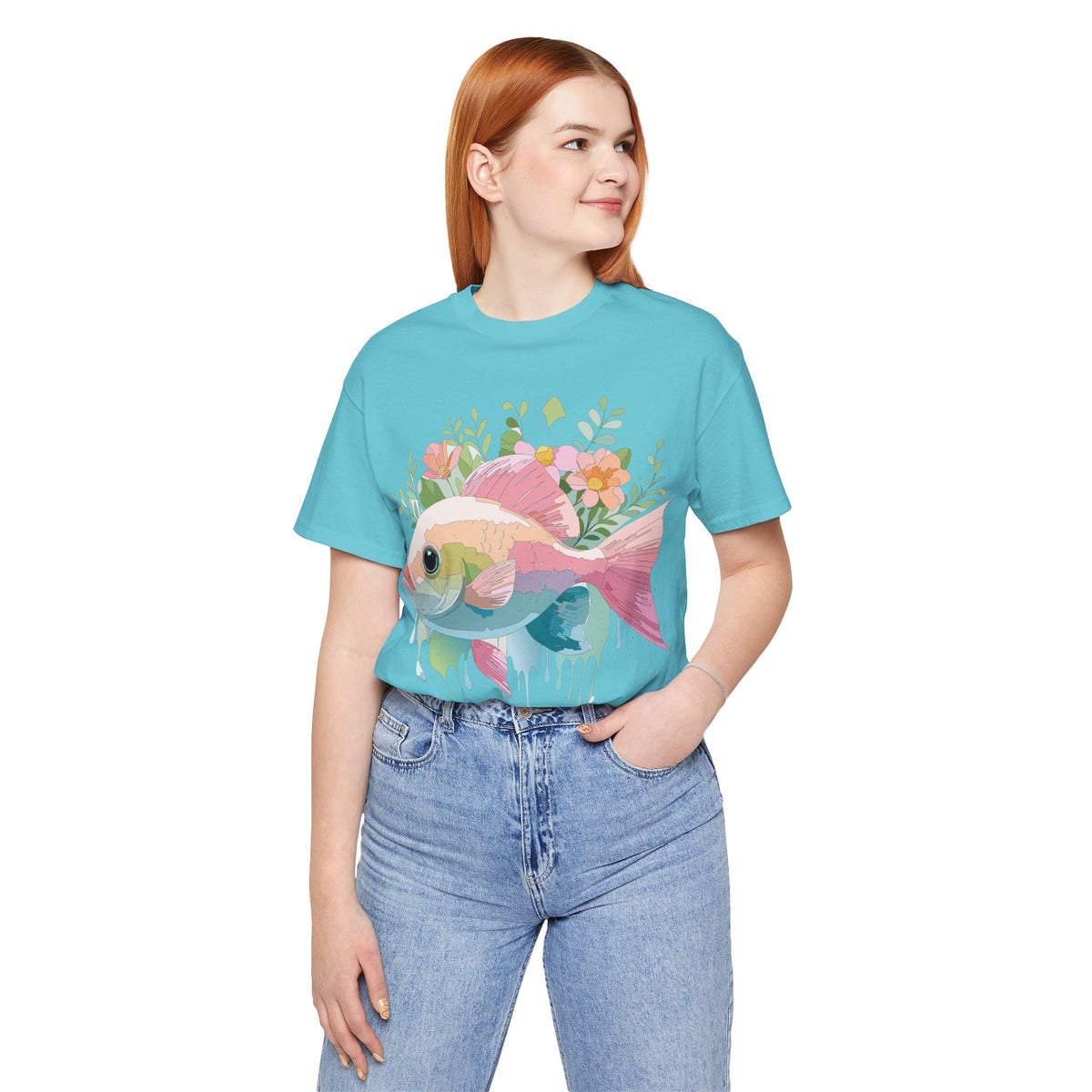 Fish Graphic Design Tee Bella+Canvas Unisex 100 Cotton Tee Shirt a100