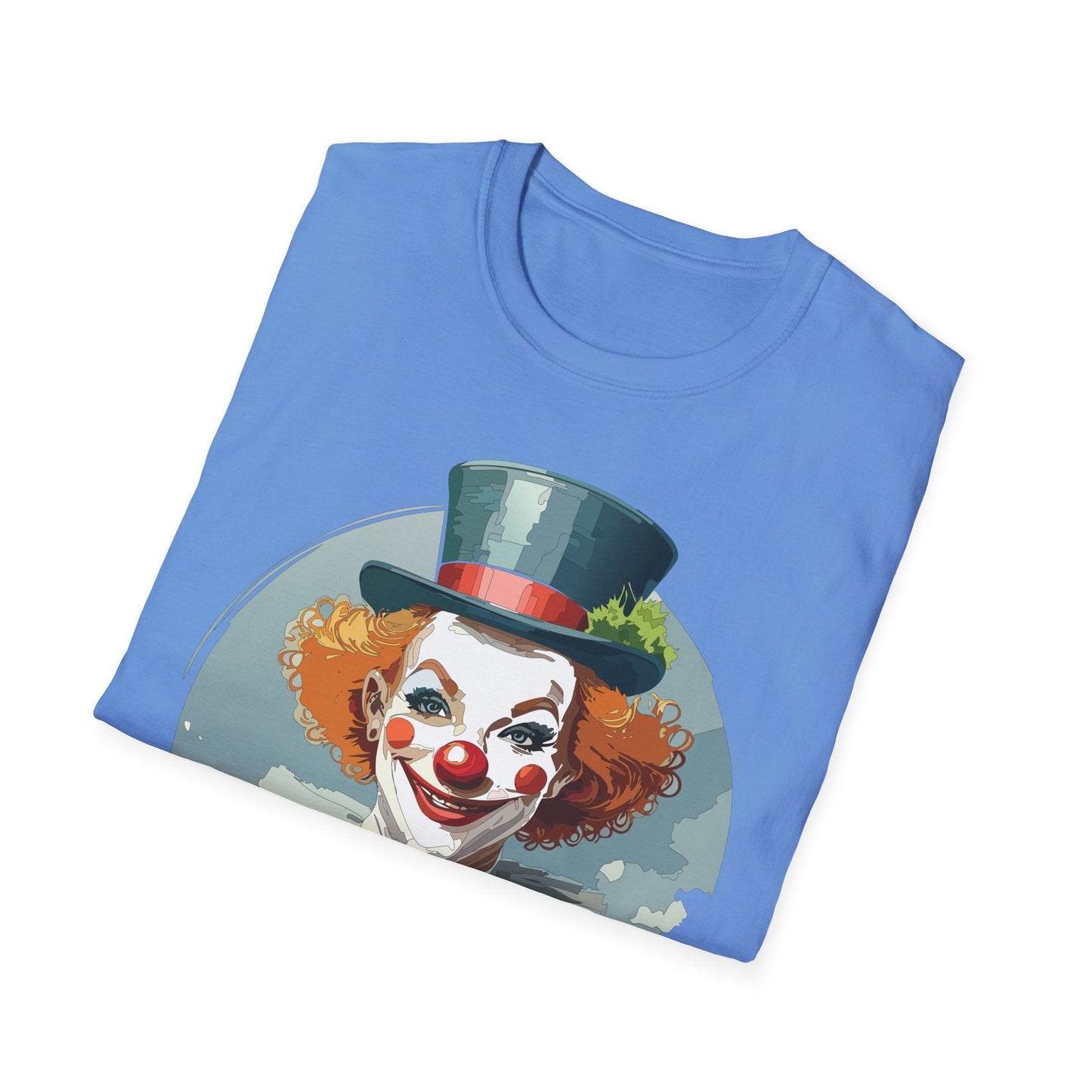Unisex Clown Shirt Funny Man Circus Design Hundred Percent Ring Spun Cotton Gildan Softstyle Tee