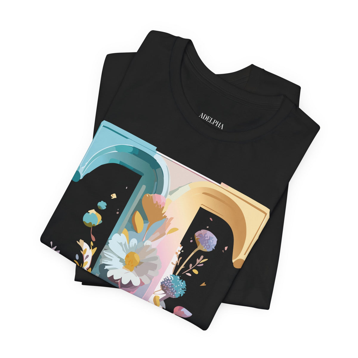 Letter T Graphic Unisex Cotton Bella+Canvas Tee with Art Letter Design