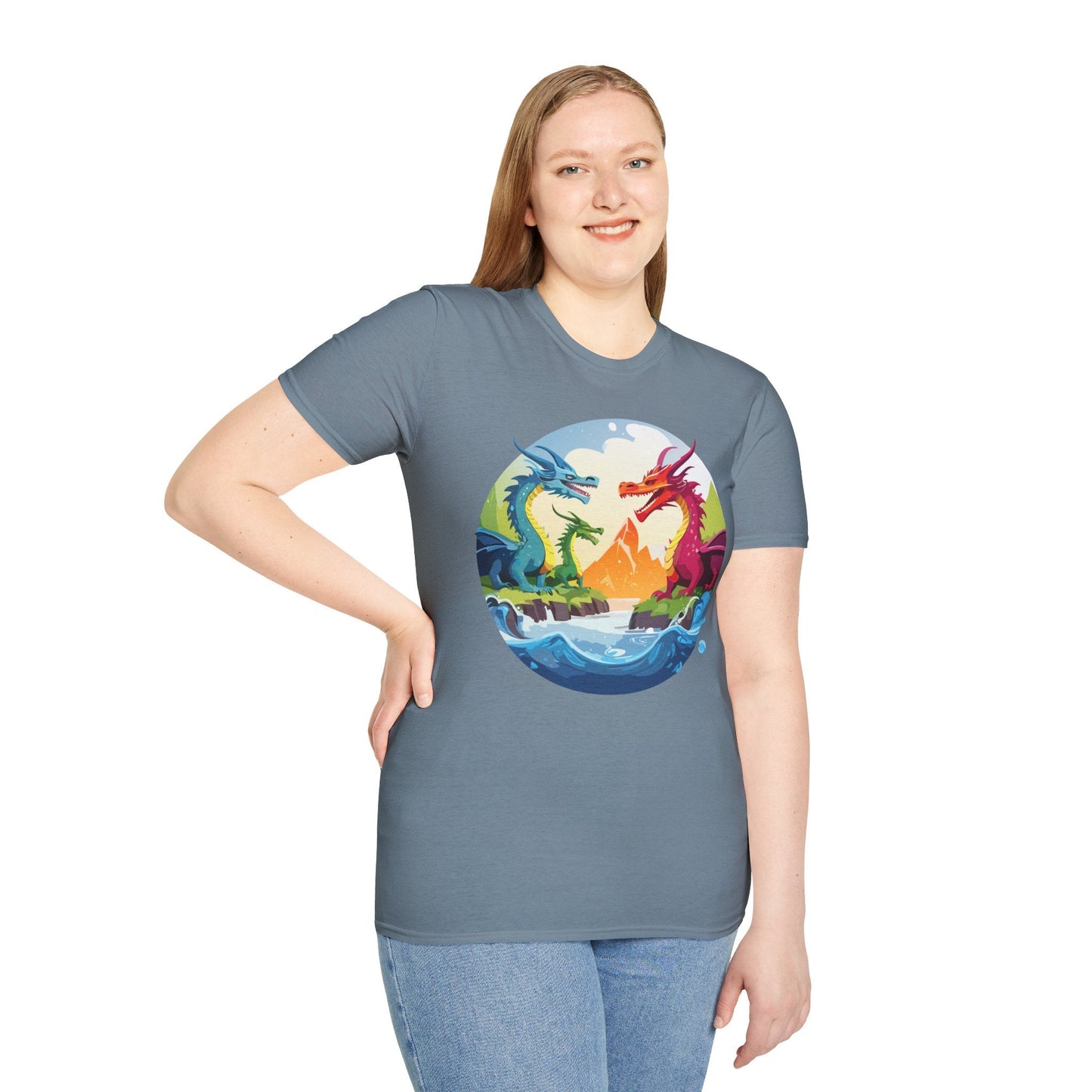 Dragon T Shirt Unisex Dragon Tee 100 Percent Ring Spun Cotton Softstyle Comfort Fit