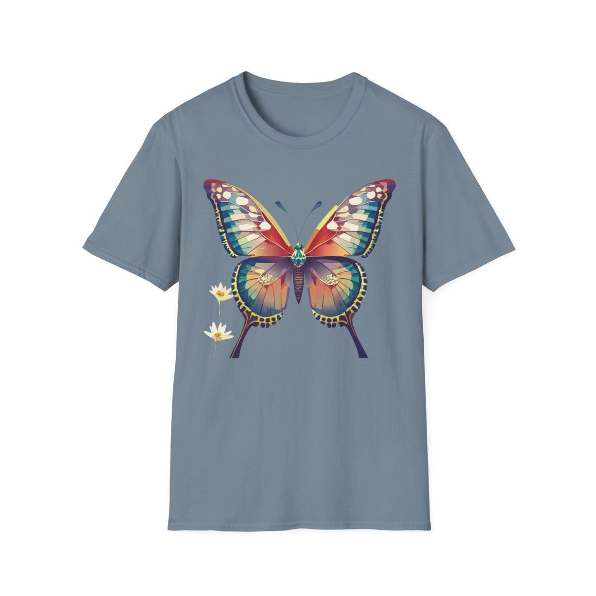 Butterfly Watercolor T-Shirt — Vibrant Multicolor Butterfly Tee for Spring Graphic Tee Unisex 100 Cotton Gildan T-Shirt
