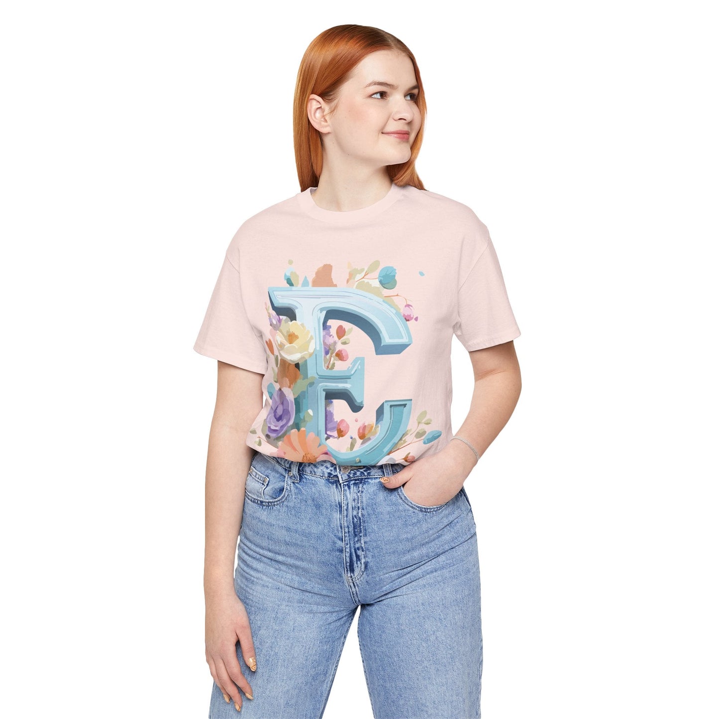 Unisex Letter E  Graphic Tee Featuring Vintage Inspired Artwork Collection
