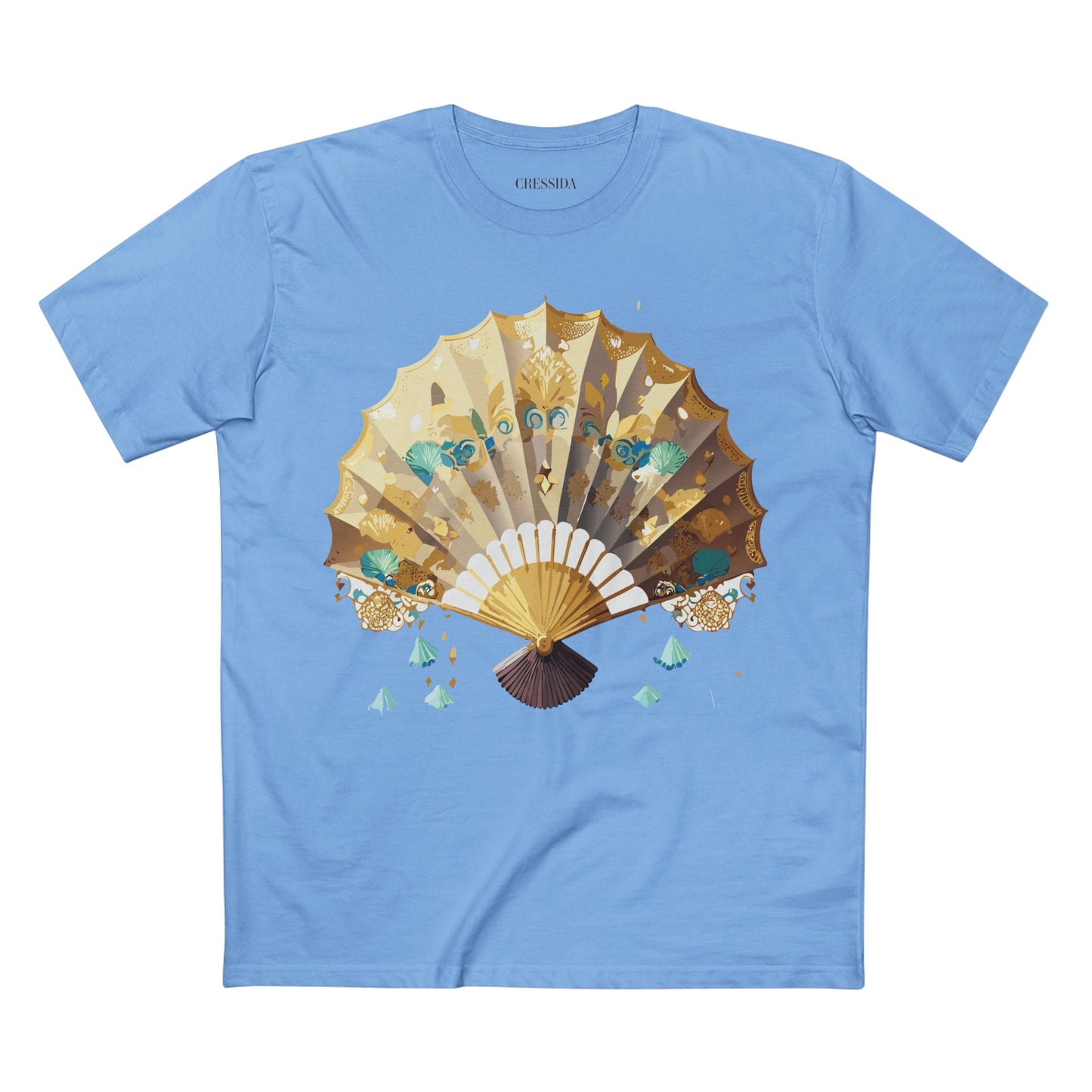 Antique Fan Graphic Design T-Shirt Unisex 100 Cotton Floral Carnival Artwork Tee 16