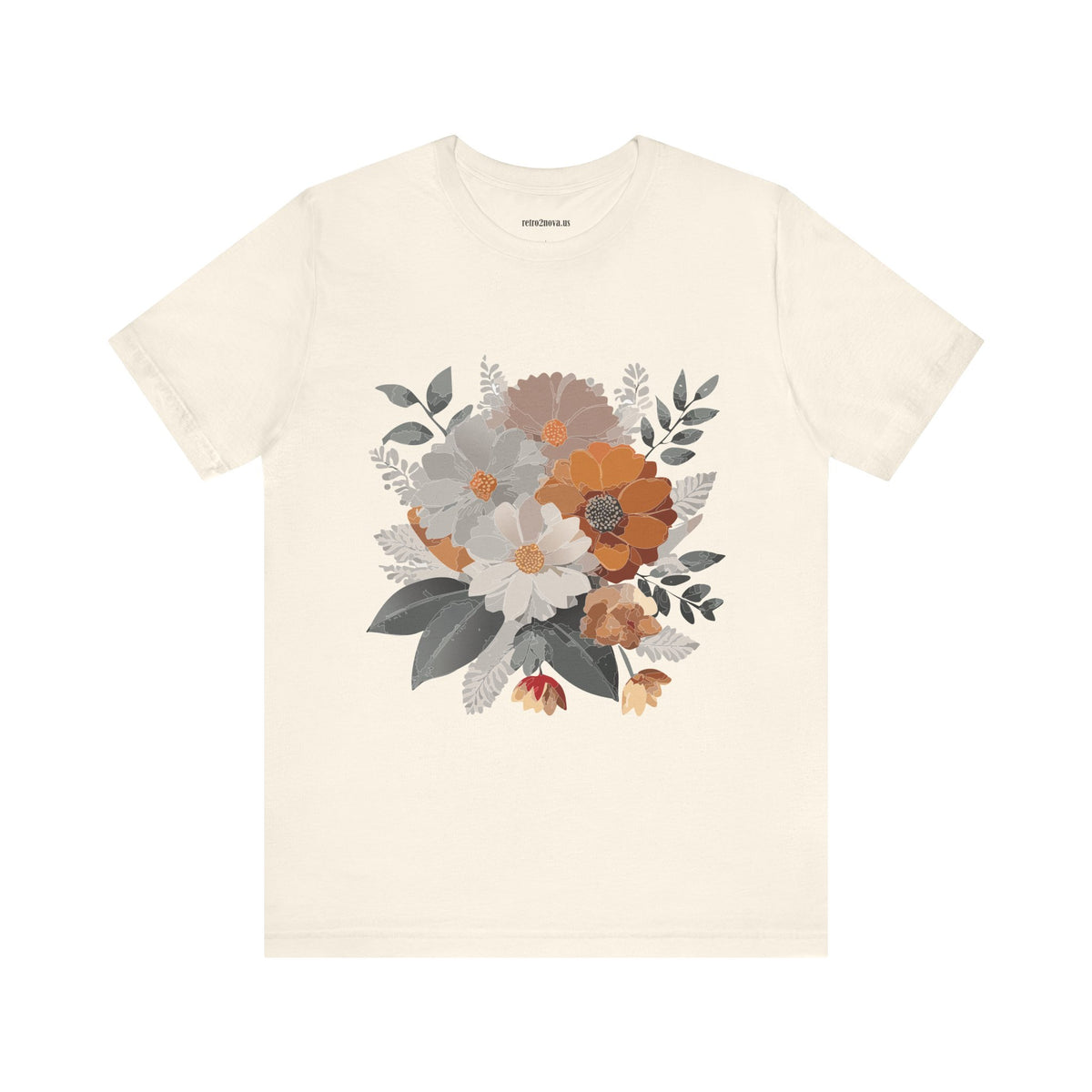 Floral Graphic Unisex Cotton Bella+Canvas Tee with Flowers Design ab12