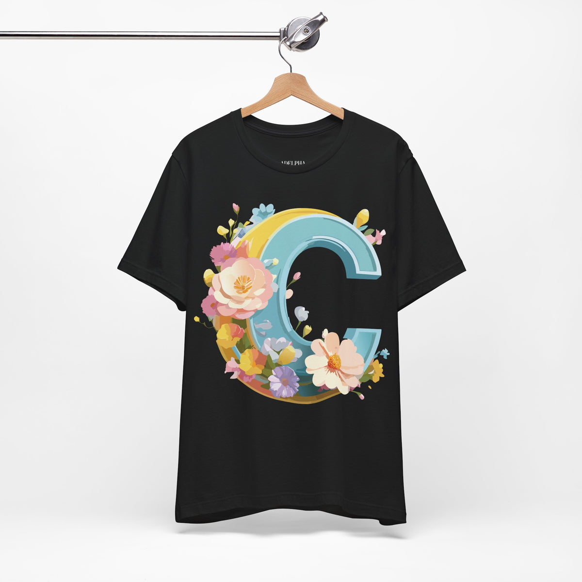 Letter C Graphic Unisex Cotton Bella+Canvas Tee with Art Letter Design