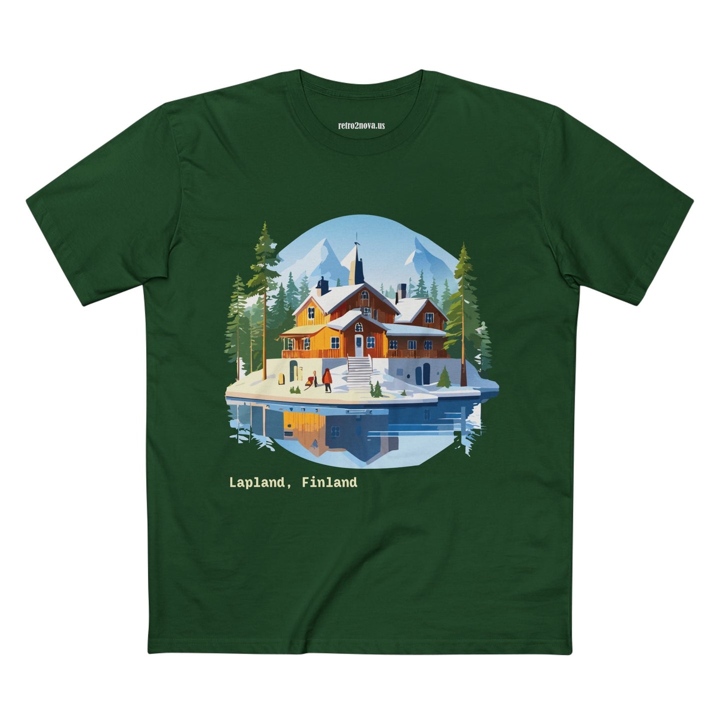 Lapland Travel Shirt Unisex Premium Cotton Tee With Original Art Design Retro2Nova