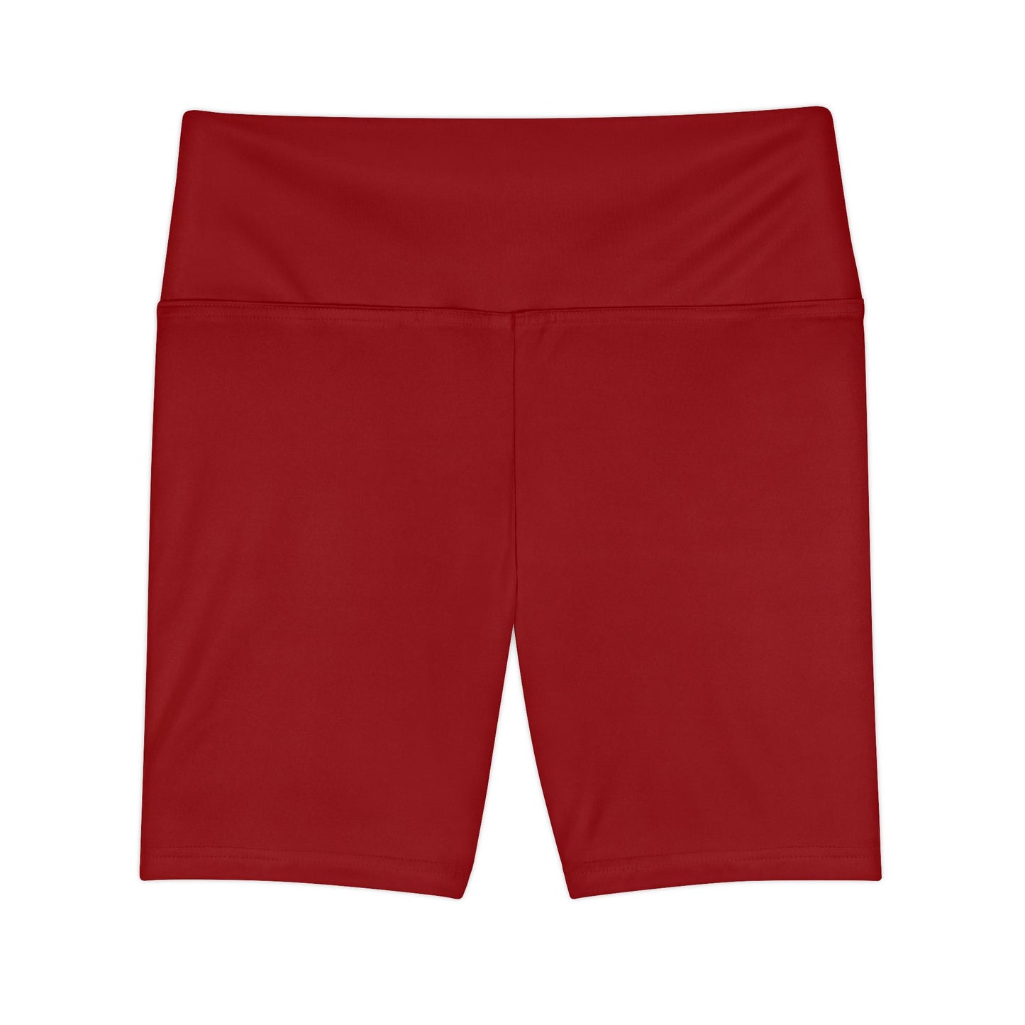 Oxblood Red Women's Workout Shorts — High-Waisted Red Bike Shorts for Gym & Yoga