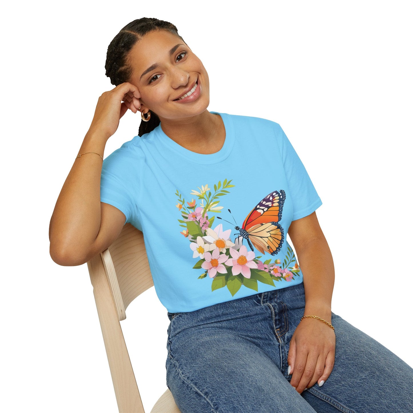 Monarch Butterfly T Shirt Unisex Softstyle Gildan 64000 100 Percent Cotton Tee Breathable