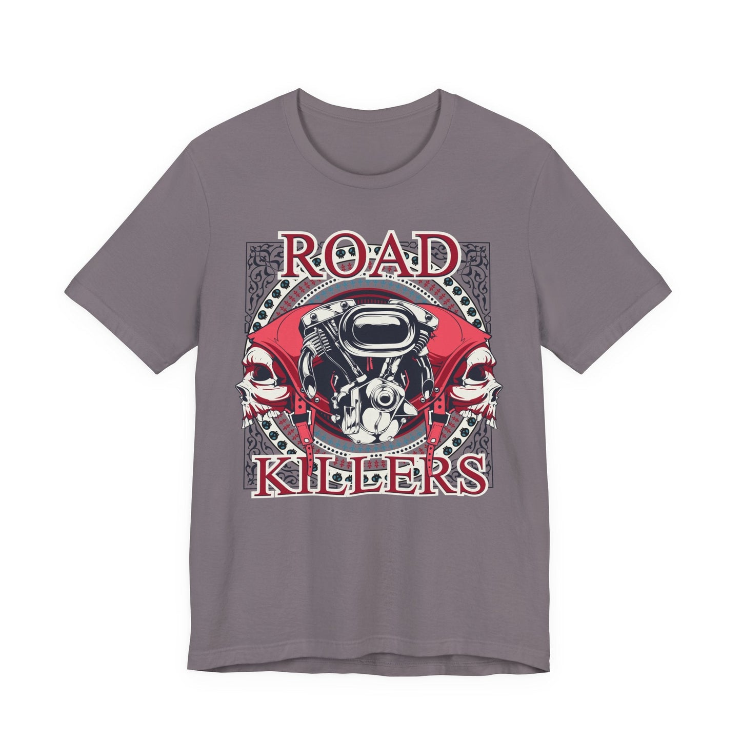 Dark Road Motorcycle Helmet Skull Tee Biker graphic t-shirt G-1