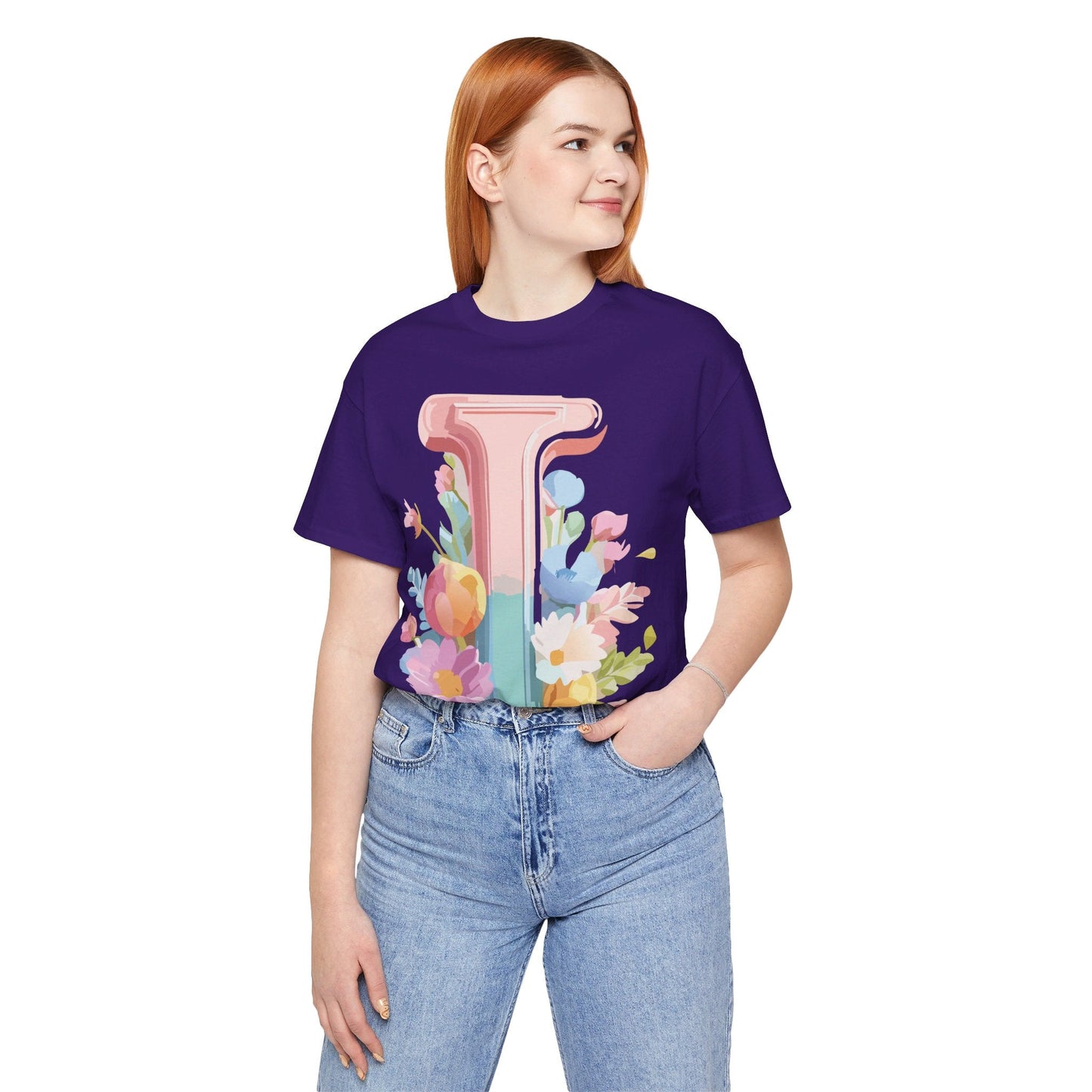 Letter I Shirt Graphic Tee Unisex Short Sleeve Adelpha Vintage Inspired Artwork Design