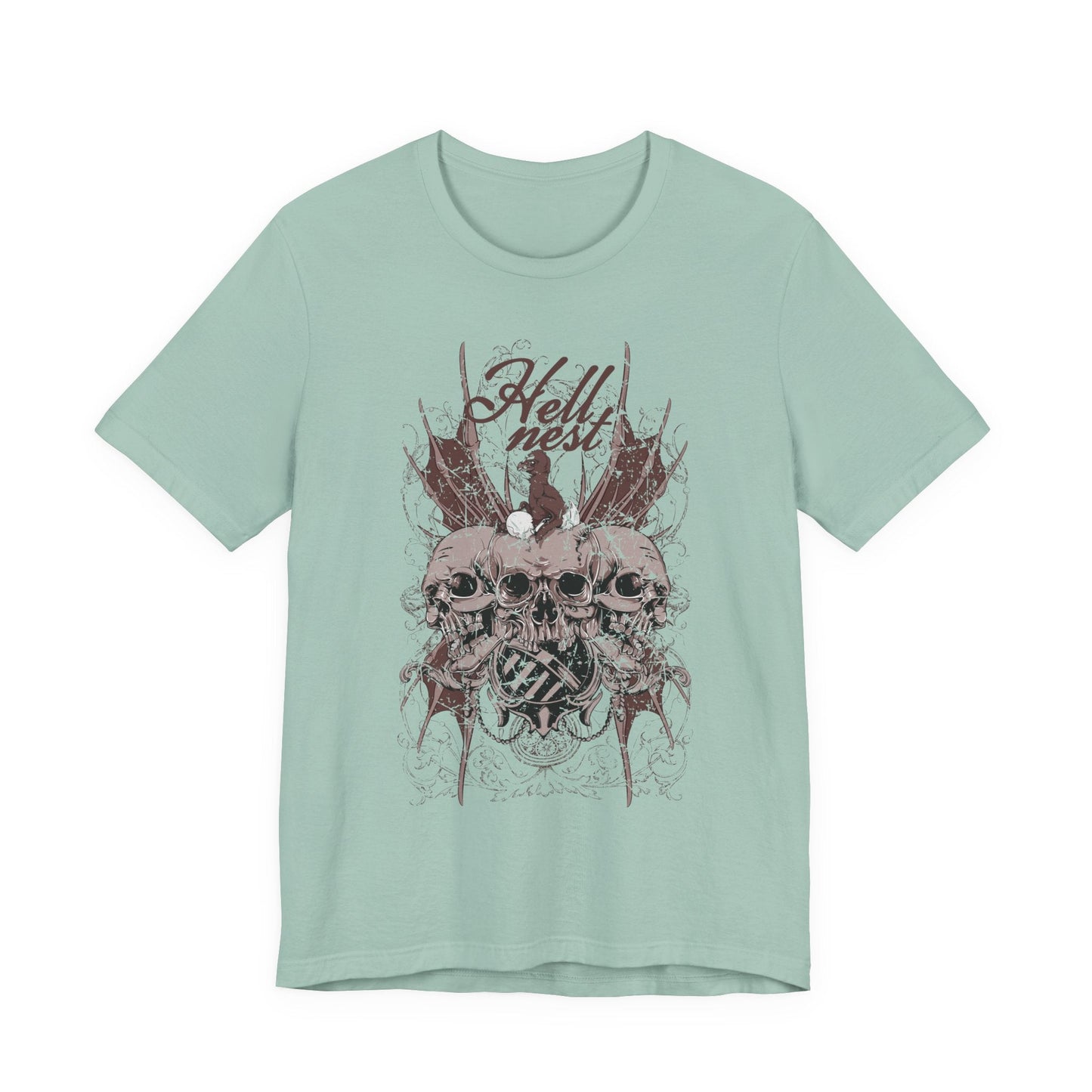 Skull Cluster graphic tee Gothic skulls grunge floral design