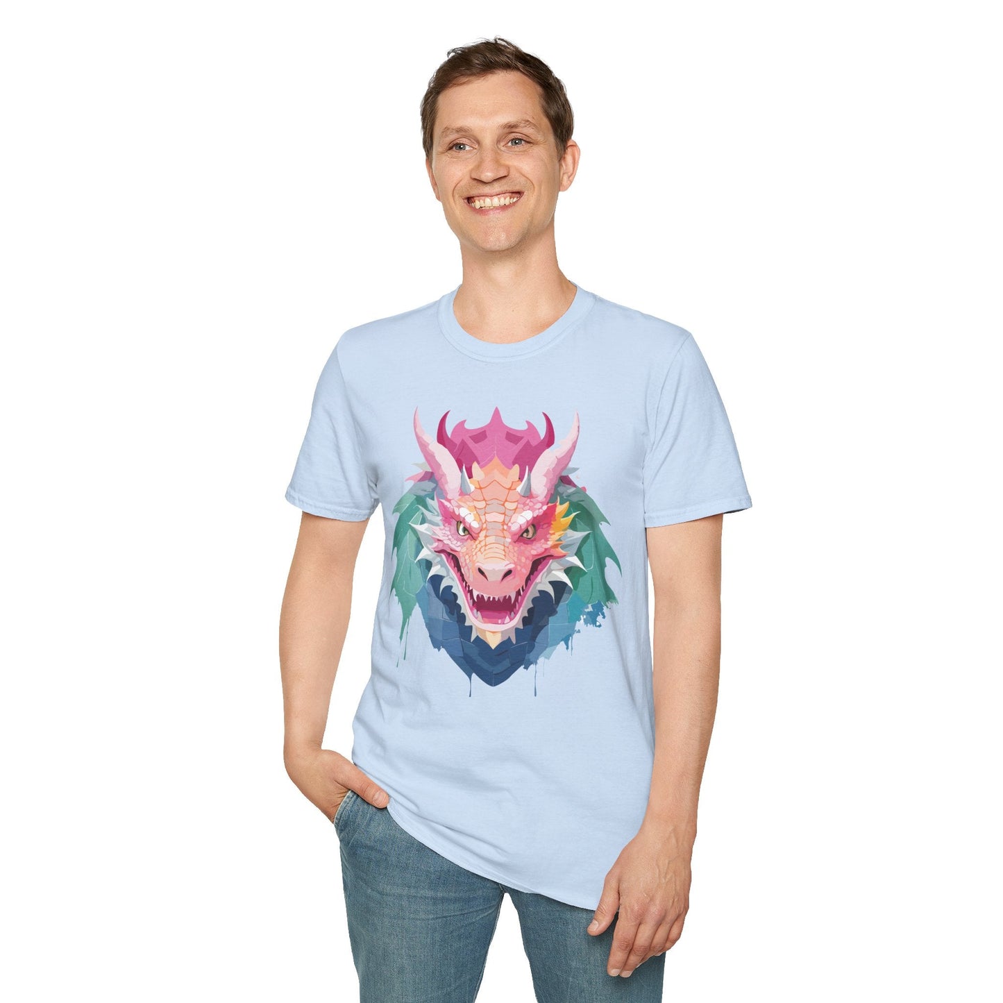Dragon Graphic Unisex Cotton Softstyle Art Design Tee With Animals 28