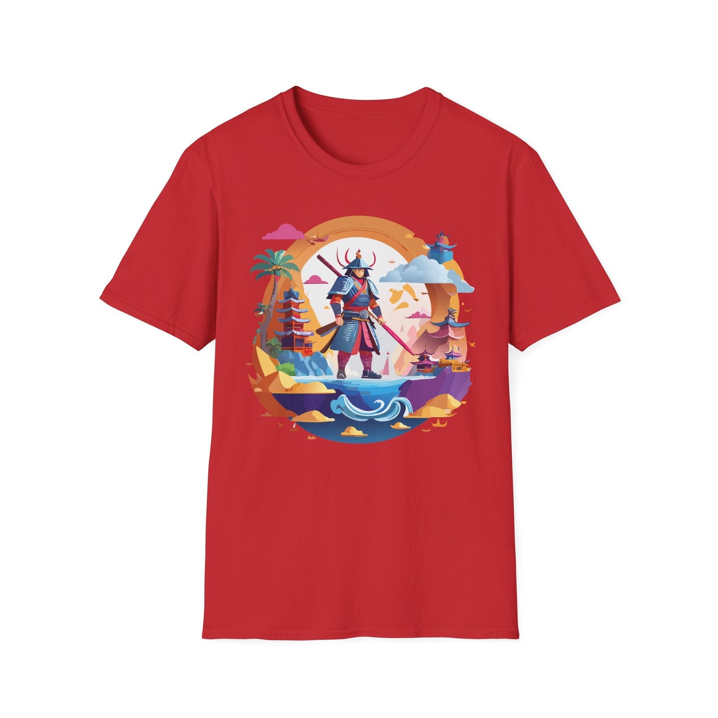 Samurai T Shirt Unisex Gildan Softstyle 64000 100 Percent Ring Spun Cotton Lightweight Tee