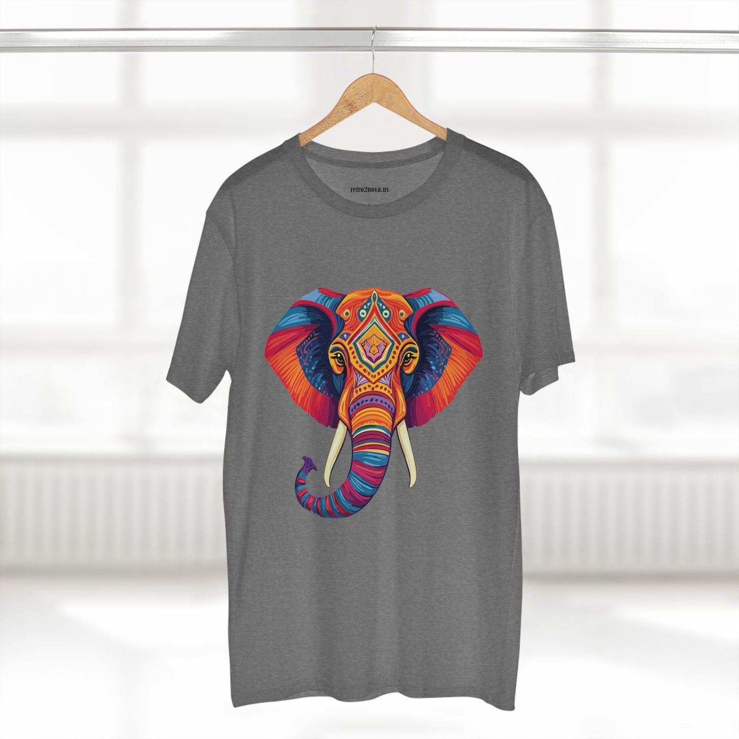 Elephant Animal Shirt Unisex Premium Cotton Tee With Original Art Design From Retro2Nova Art Collection