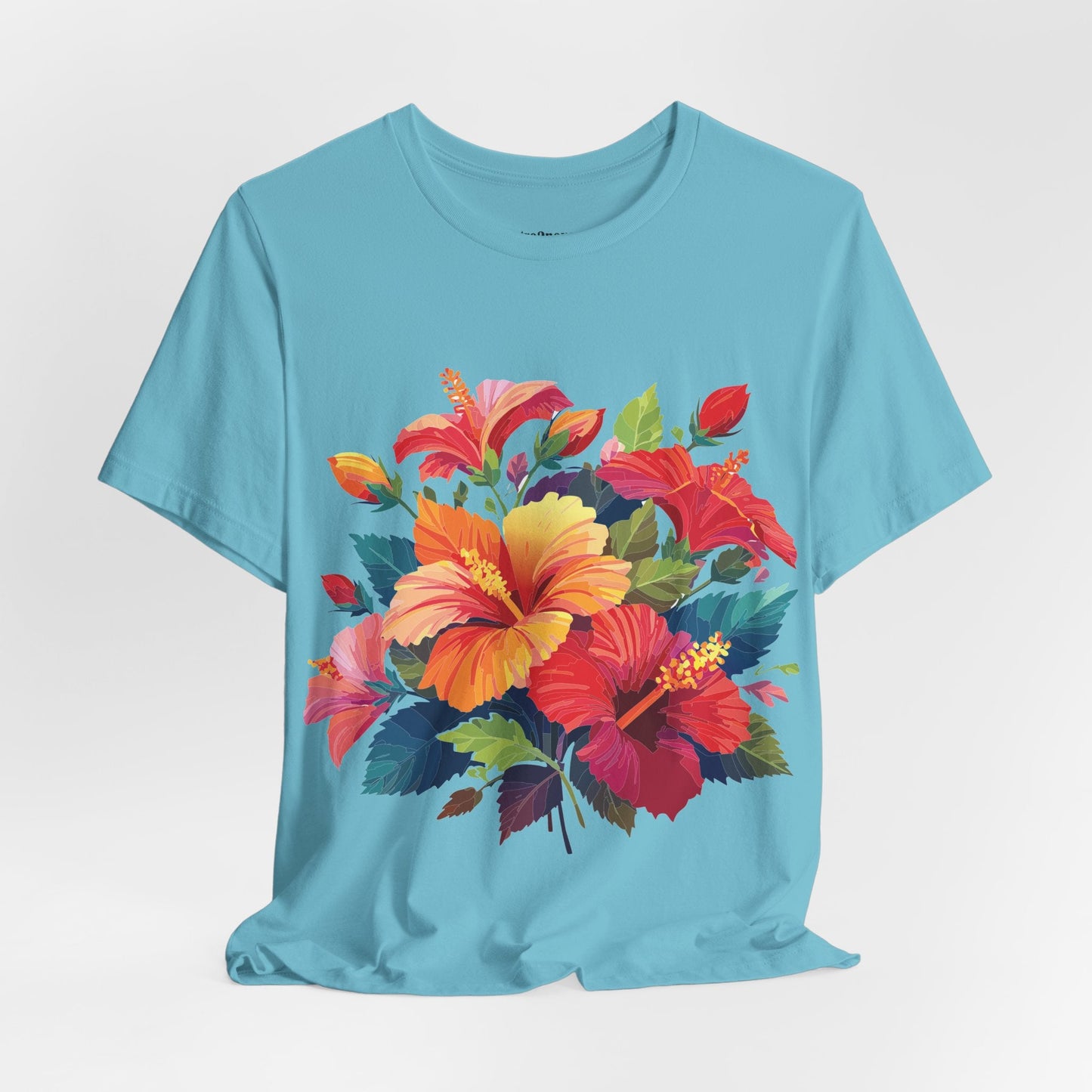 Retro2Nova Floral Shirt Unisex Jersey Short Sleeve Tee From Flowers Collection Bold Vibrant Design