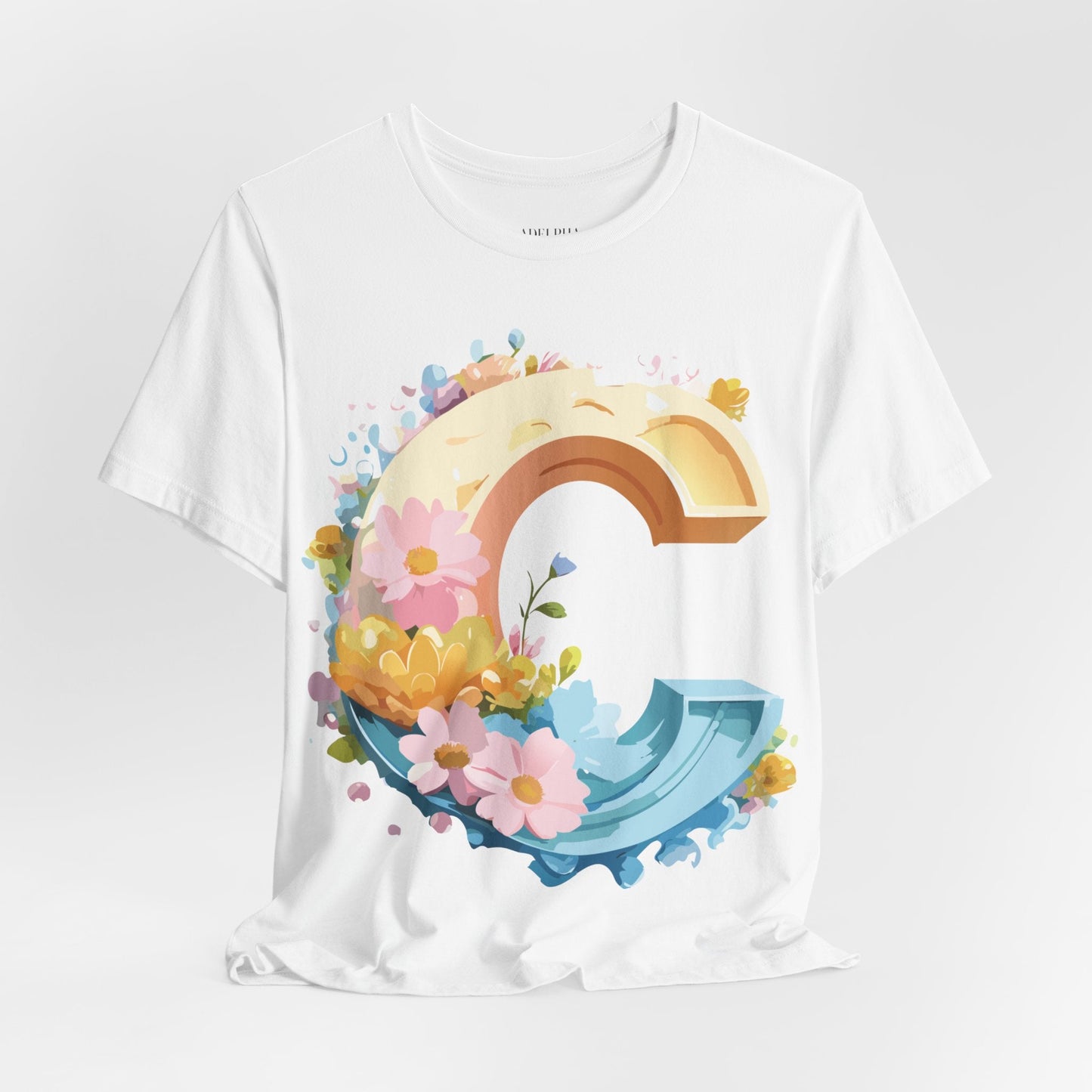 Letter C Shirt Unisex Graphic Tee By Adelpha With Vintage Inspired Artwork Design Premium Edition