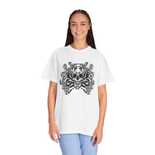 Unisex-T-Shirt aus Baumwolle mit Totenkopf 