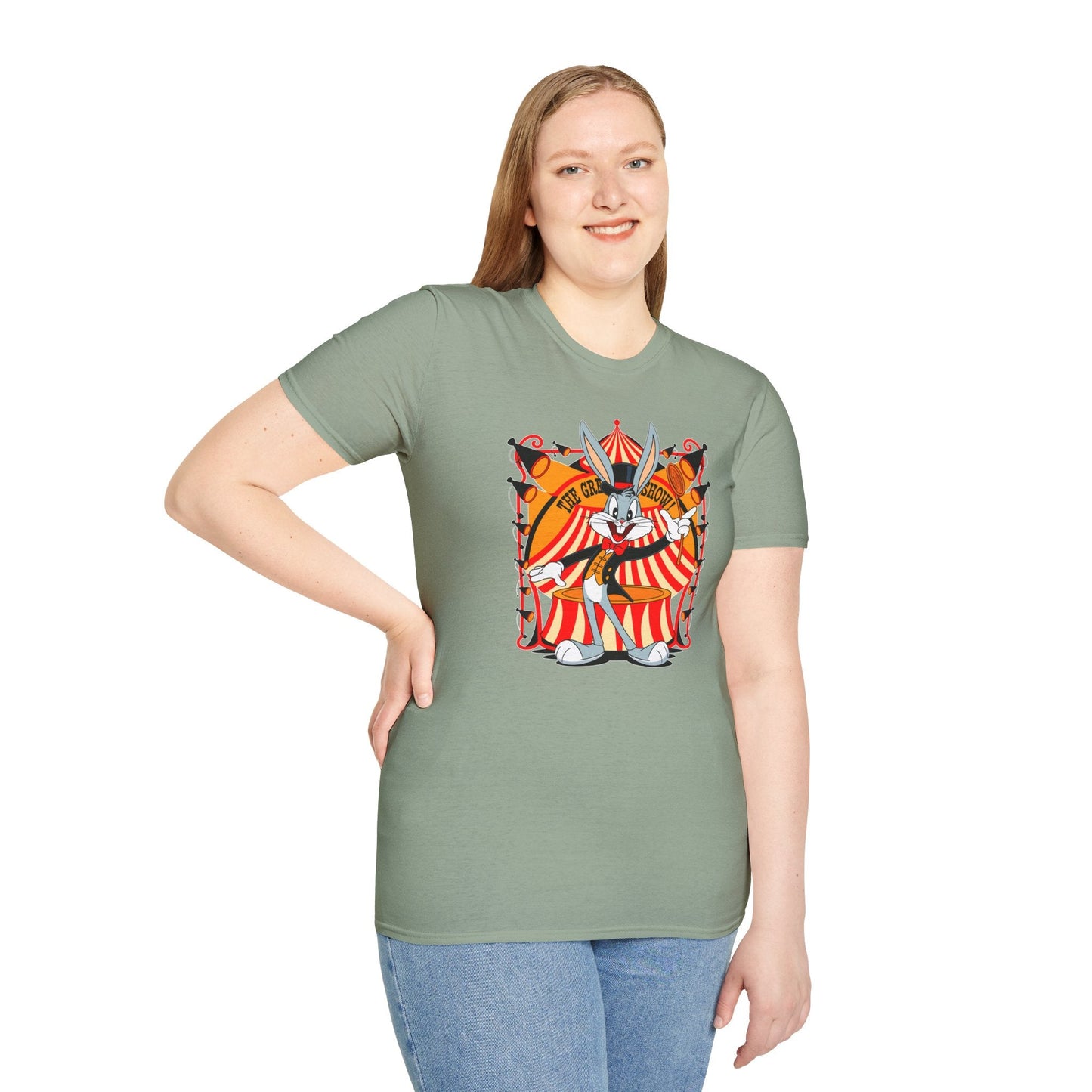 Cartoon Bunny Graphic Unisex Cotton Animal Animation Artwork Design Tee 43