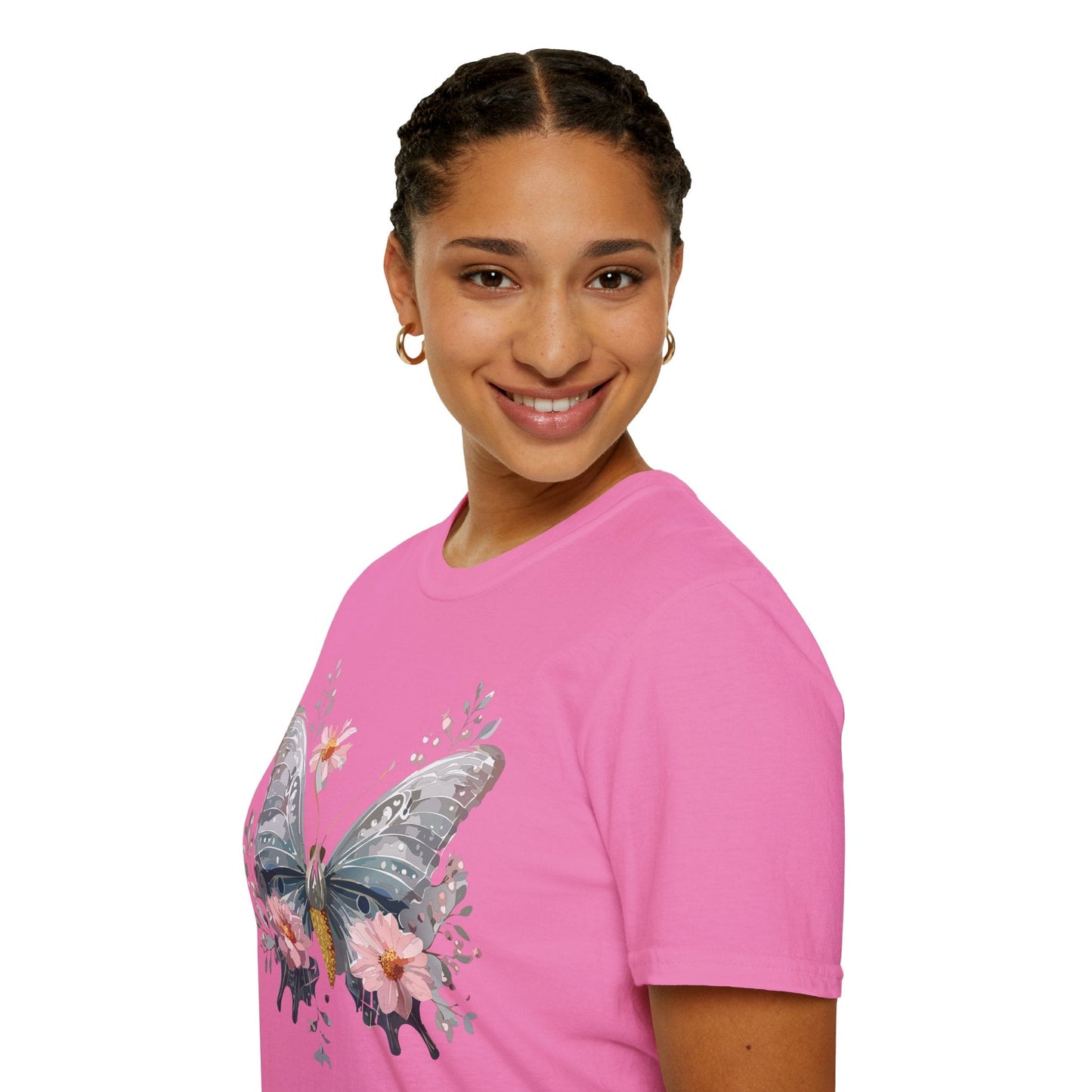 Butterfly Themed Unisex T Shirt Softstyle Monarch Gildan 64000 Ring Spun Cotton Tee