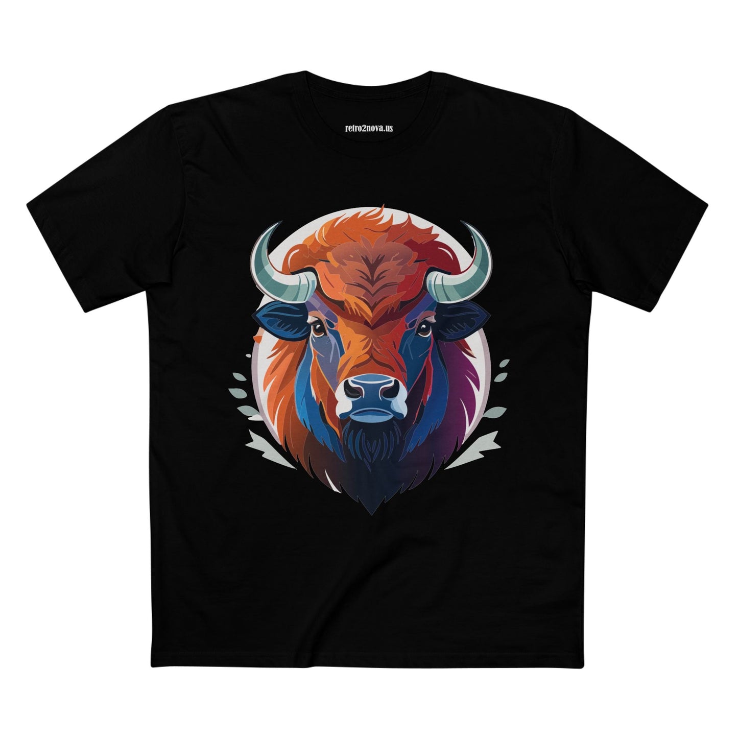 Bison Animal Shirt Unisex Premium Cotton Tee With Original Art Design From Retro2Nova Art Collection Edition
