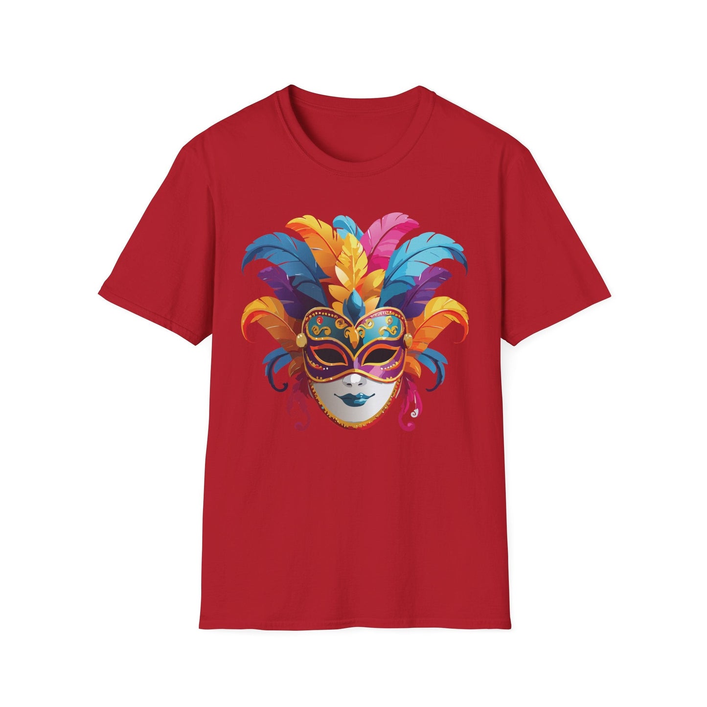 Mask Tee Shirt Unisex Masquerade Design Gildan Softstyle 64000 100 Percent Cotton