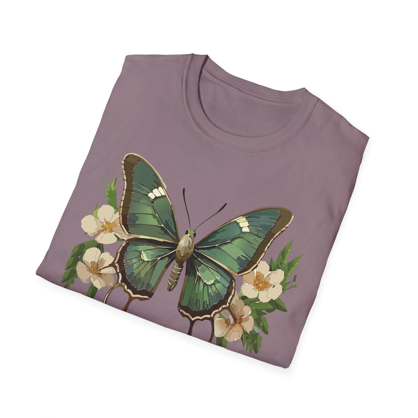 Butterfly Shirt Monarch Style Unisex T Shirt Gildan Softstyle 64000 100 Percent Ring Spun Cotton