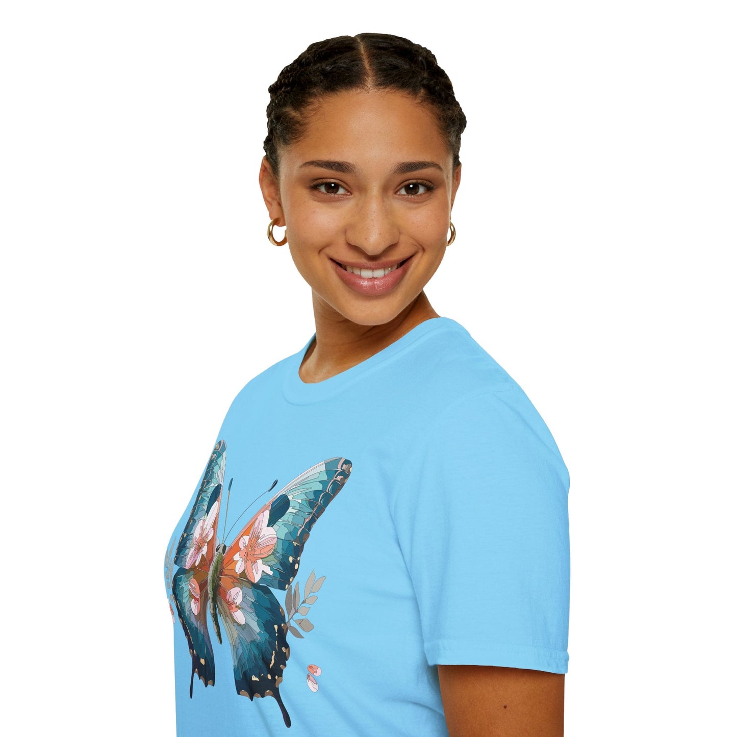 Butterfly Shirt Unisex T Shirt Monarch Butterfly Print Gildan Softstyle 64000 Cotton Tee Classic