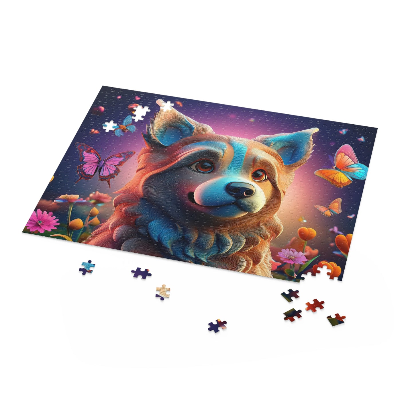 Puzzles-21 Floral Dog Face Puzzle 500-Piece  Floral Dog Puzzle 500-Piece, Kids Puzzles Size: 16" x 20",  Ages 9+