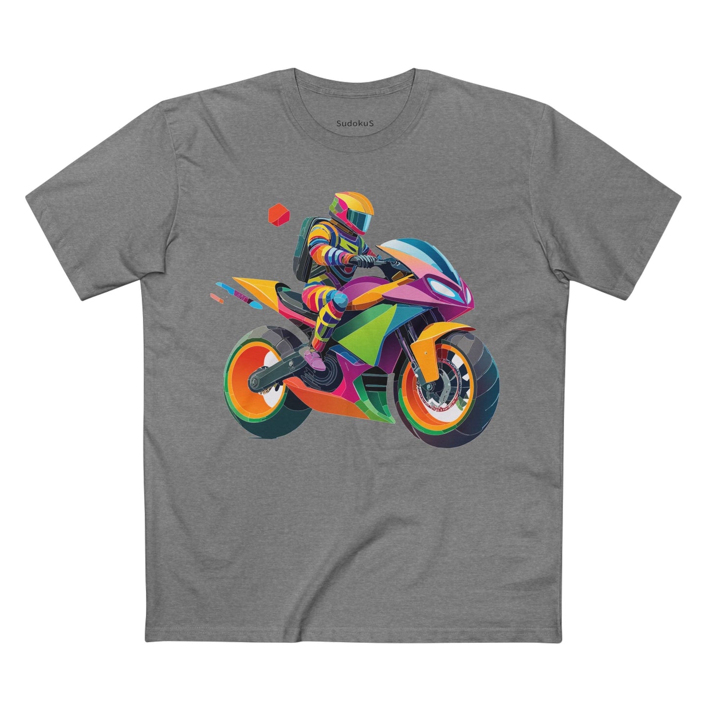 Moto Bike Graphic Unisex 100 Cotton Staple Tee 4