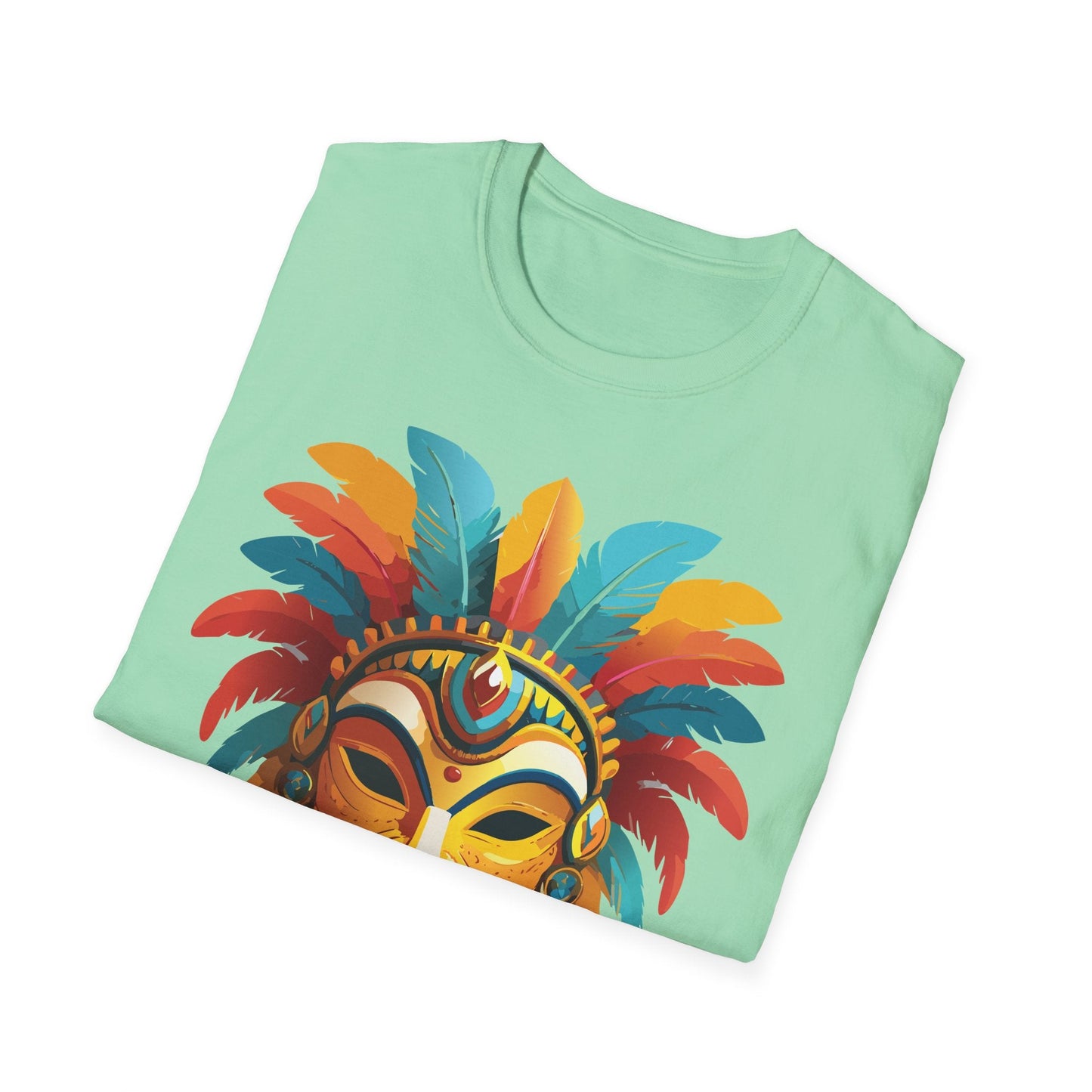 Mask Tee Shirt Unisex Masquerade Design Gildan Softstyle 100 Percent Cotton Tee for Everyday Comfort