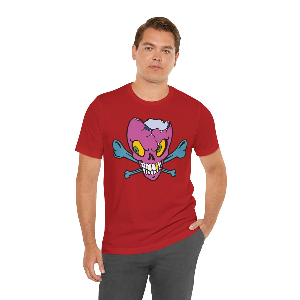 Purple Skull Graphic Design Tee, Skull Shirt, Vintage Tees, Art Design T-Shirt, Vintage Graphic Tee, Art Shirts with Skulls 5