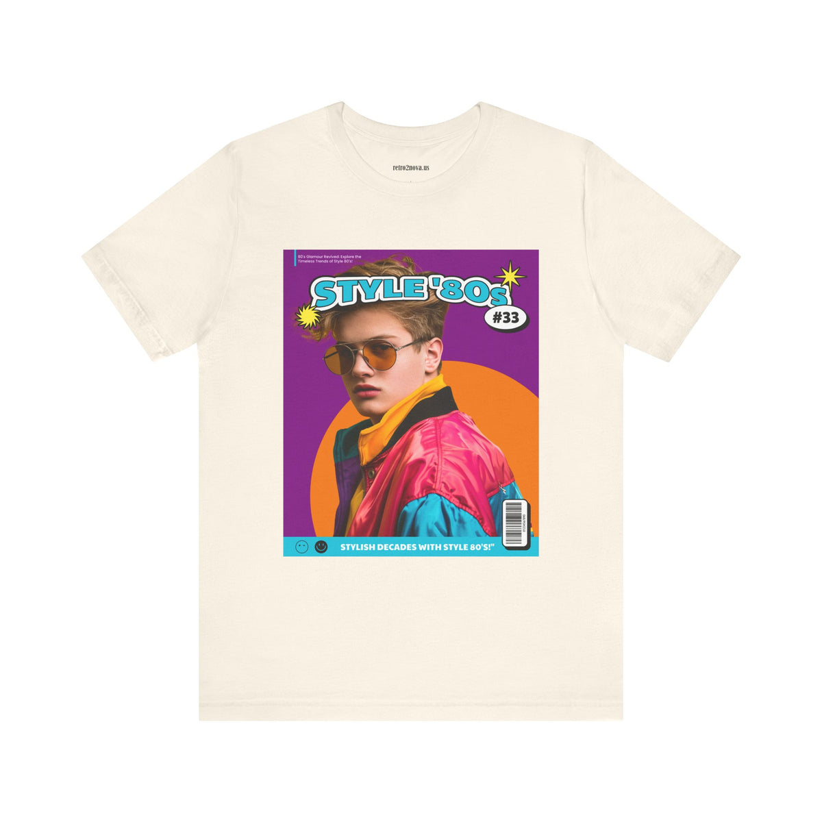 Magazine Cover Graphic Unisex Cotton Bella+Canvas Tee with Retro Poster Design ab112