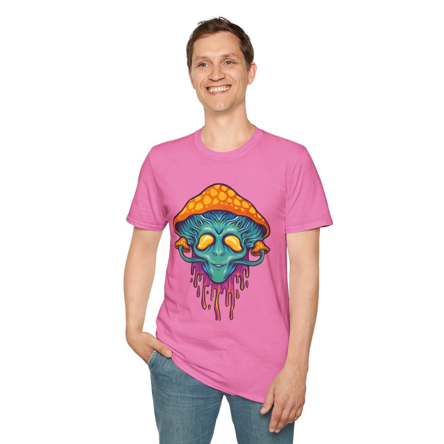 Mashroom T Shirt Unisex Funny Mushroom Design Tee 100 Percent Cotton Softstyle Collection