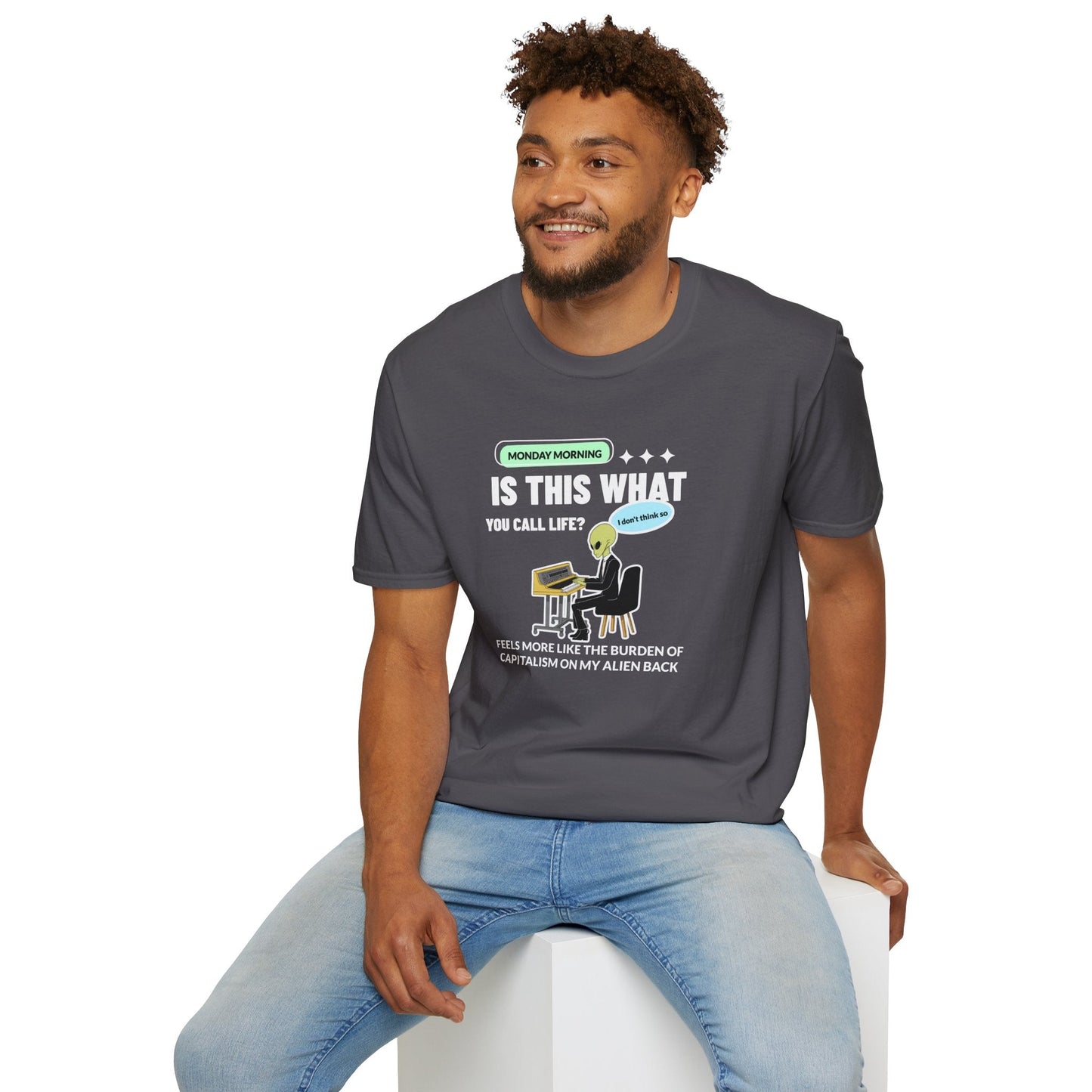 Alien Office Worker T-Shirt Unisex Cotton