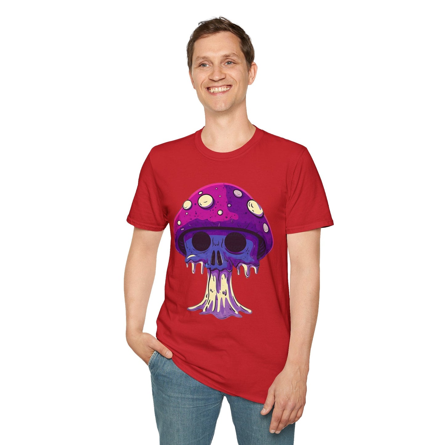 Funny Mashroom Graphic Unisex Softstyle Cotton With Cartoon Illustration Design 24