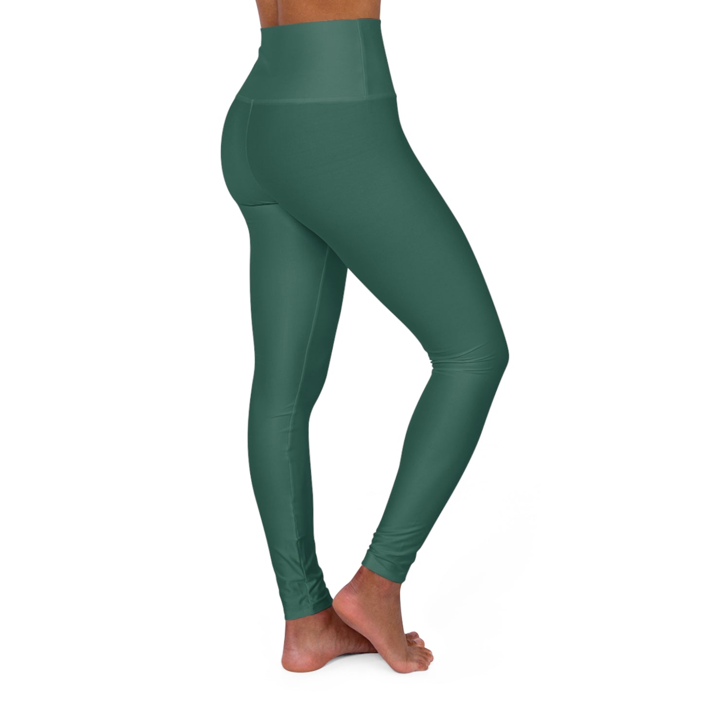 Dark Jungle Green Color High-Waist Yoga Leggings Women's Seamless Poly-Span Stretchy Pants XS-2XL