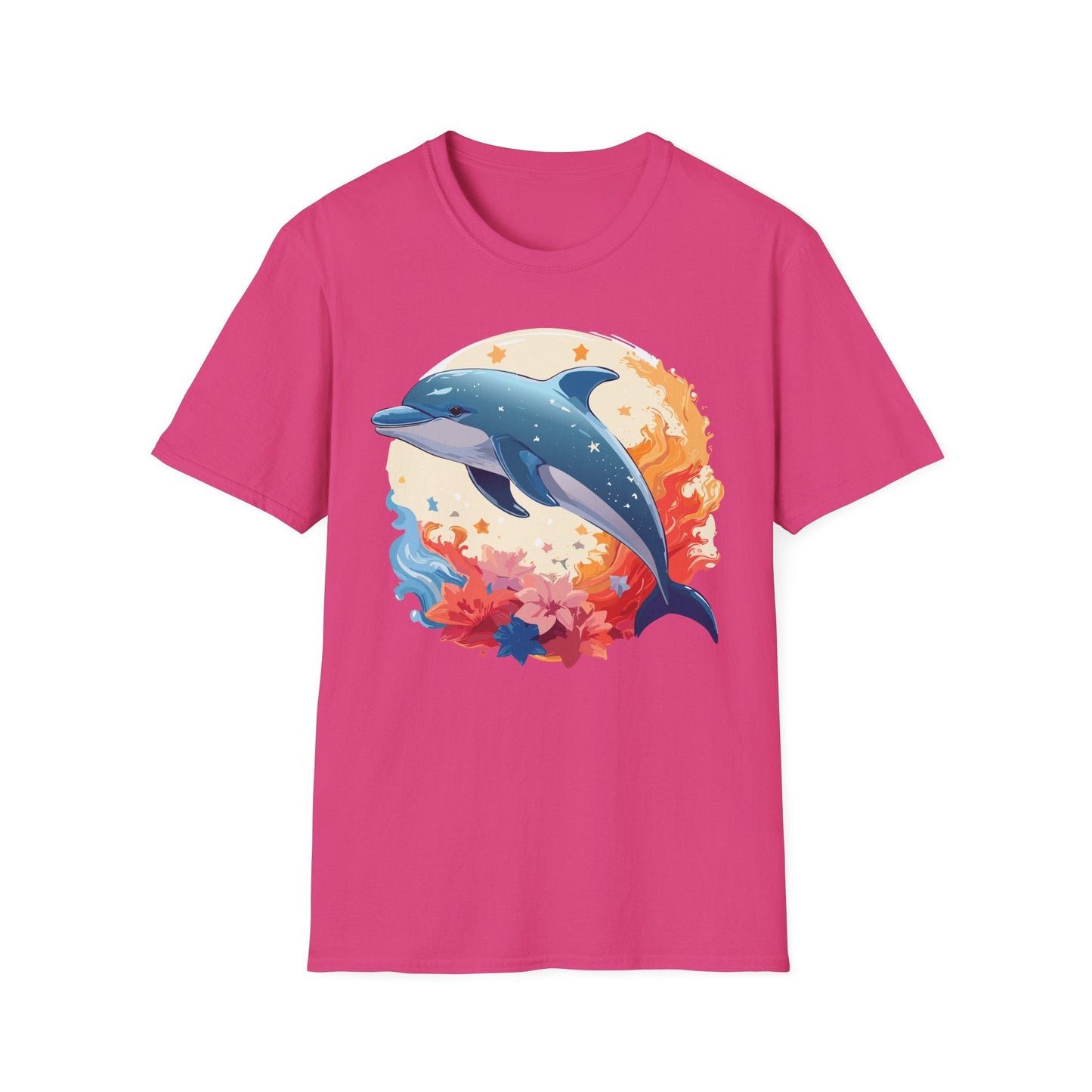 Dolphin T Shirt Unisex Softstyle Gildan 64000 100 Percent Ring Spun Cotton Animal Fish Tee