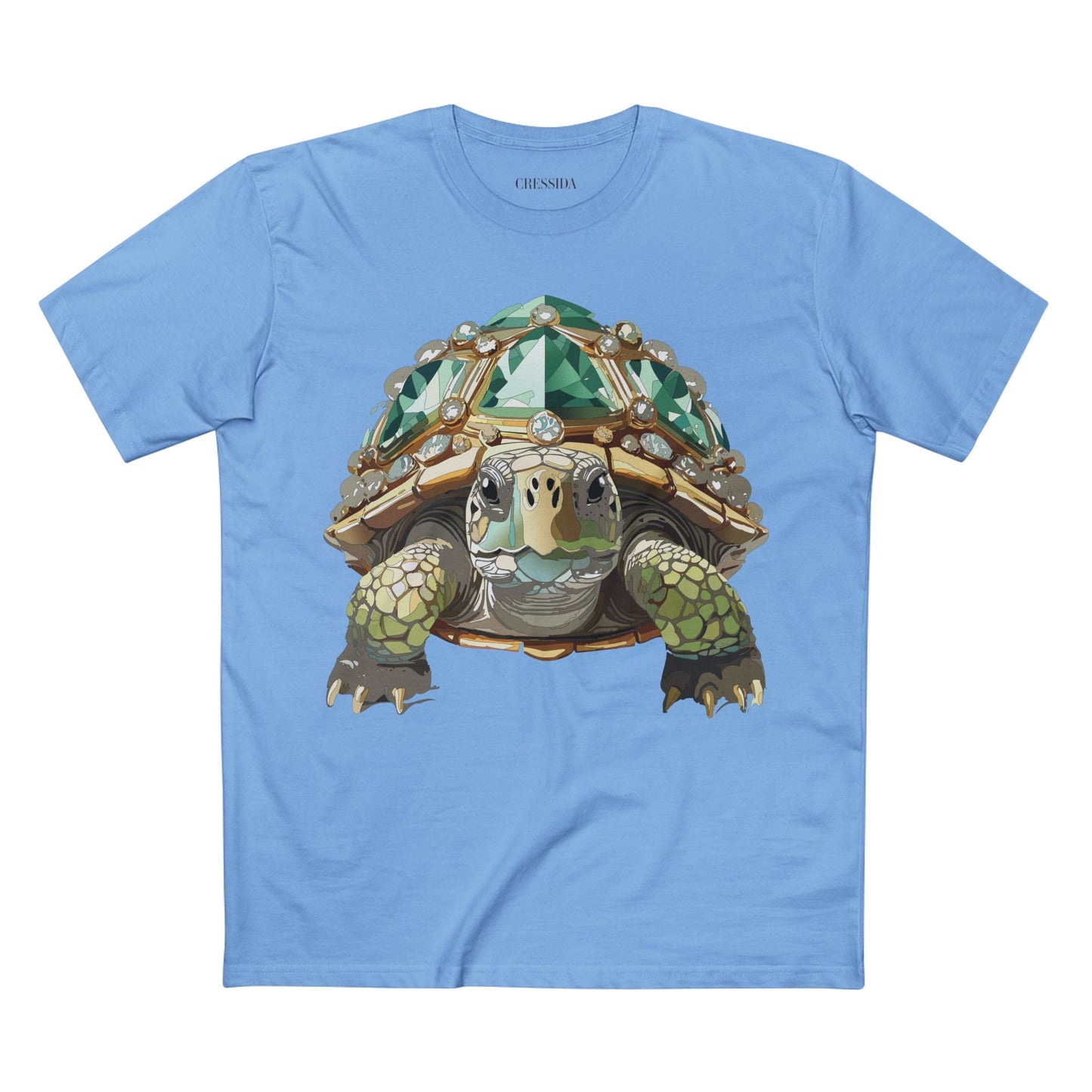 Turtle Graphic Unisex 100 Cotton Tee With Unique Animal Golden Medallion Art Design 30